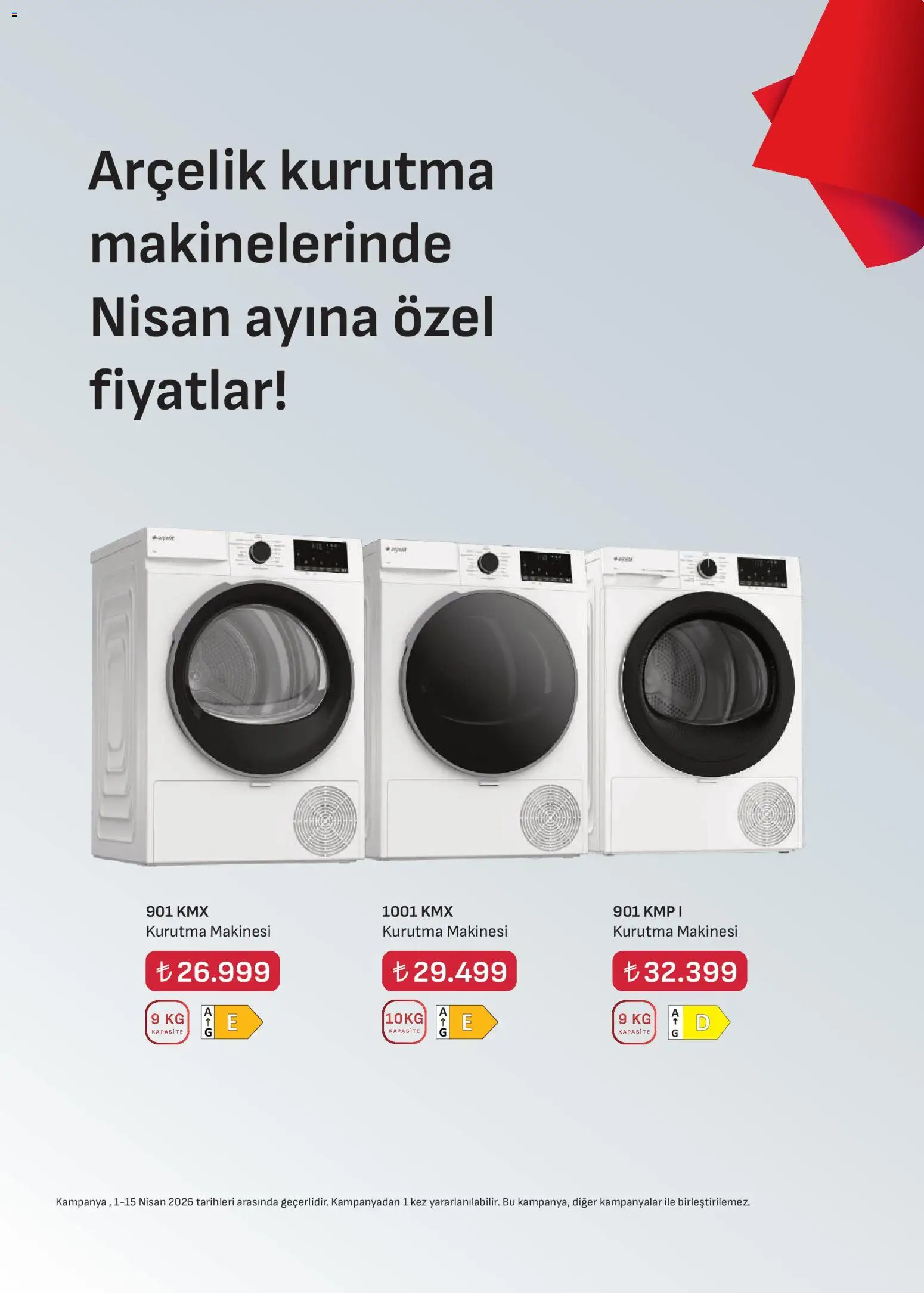 Arçelik Katalog - 01.04.2026 tarihinden itibaren geçerlidir | Sayfa: 29 | Ürünler: Kurutma makinesi