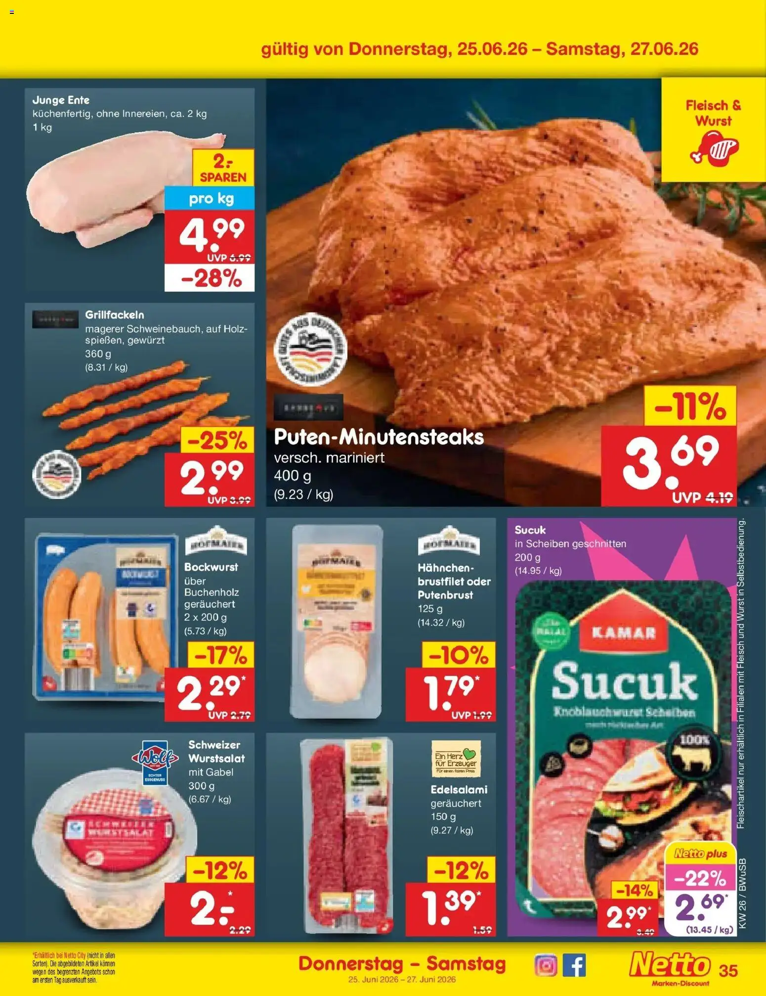 Netto Marken-Discount Prospekt Stemwede-Dielingen – gültig ab 21.06.2026 | Seite: 47 | Produkte: Hahnchen, Wurst, Fleisch, Ente