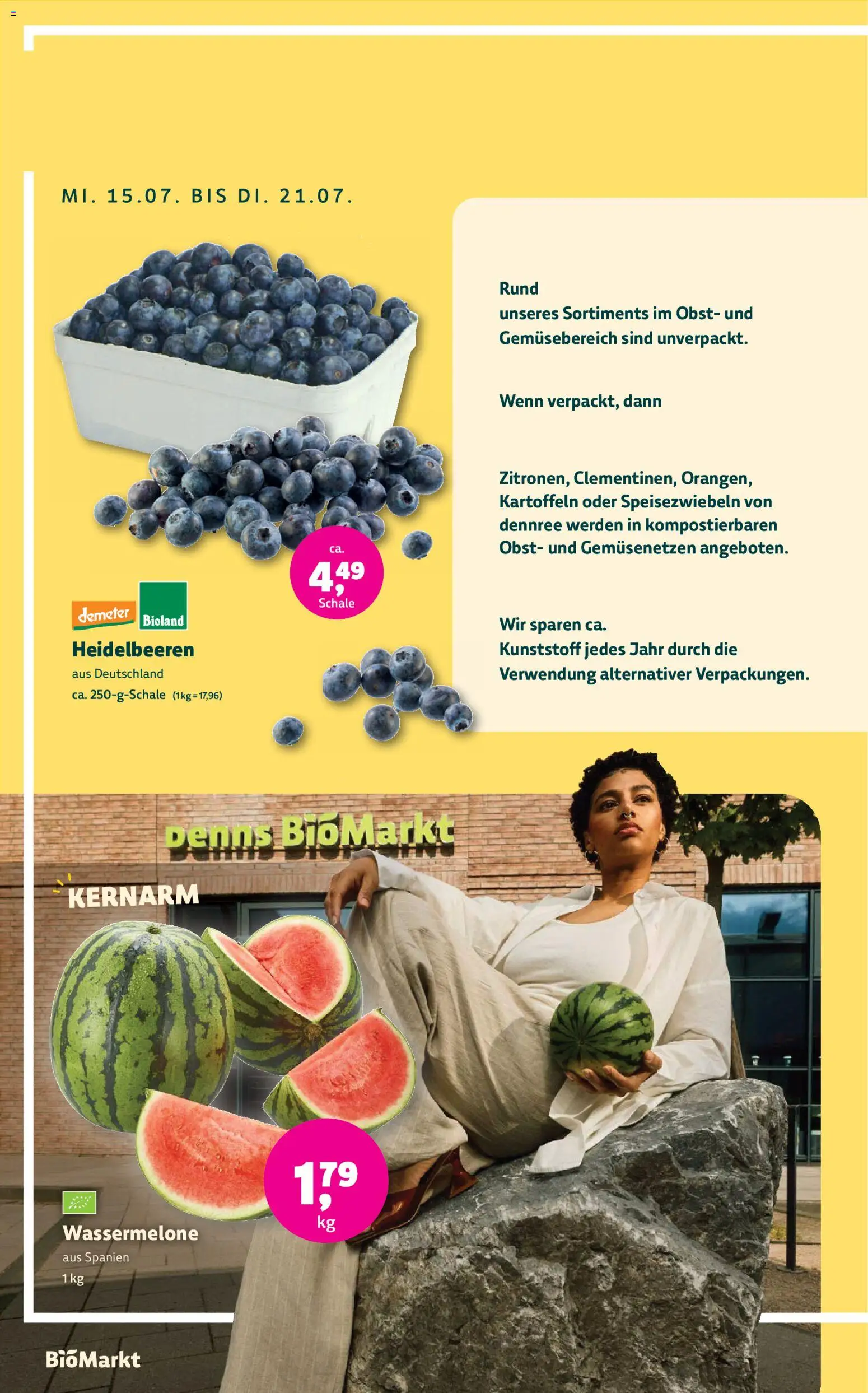 BioMarkt Prospekt – gültig ab 15.07.2026 | Seite: 2 | Produkte: Heidelbeeren, Kartoffeln, Obst, Wassermelone