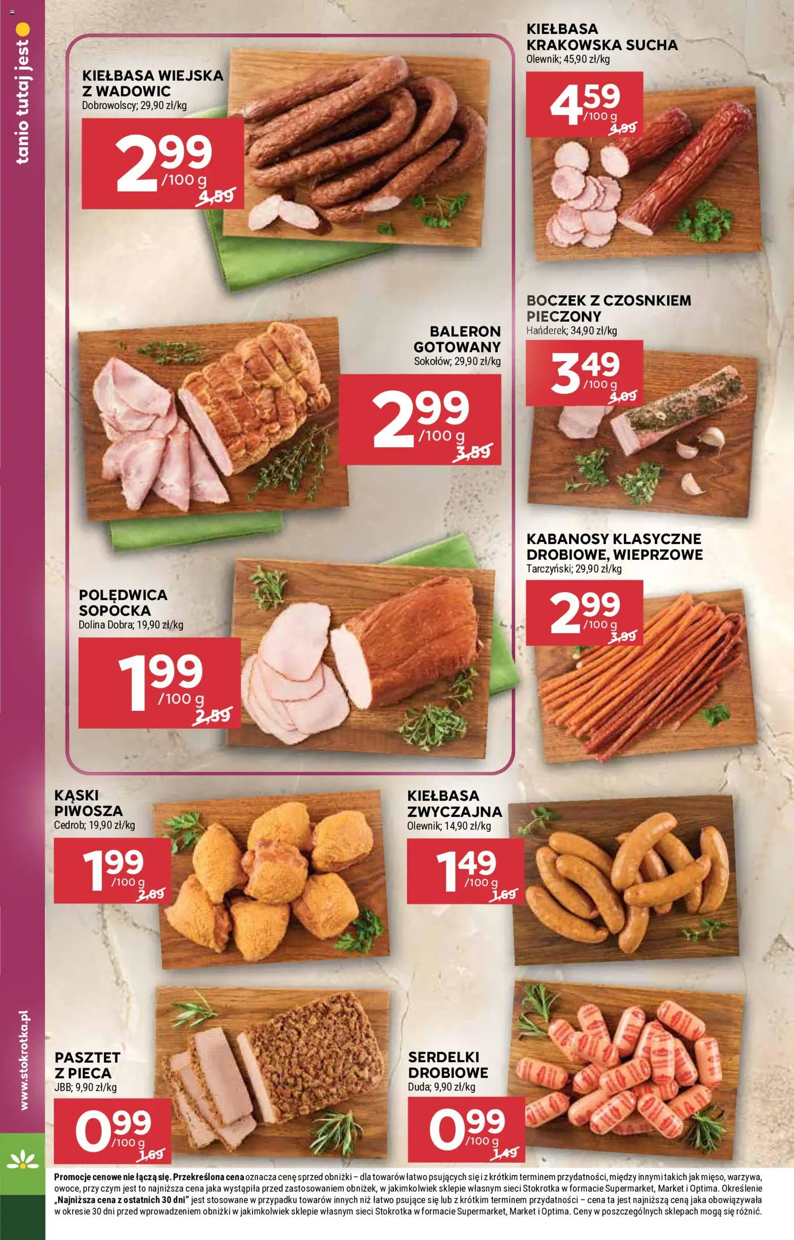 Stokrotka gazetka - Market od 27.08.2026 | Strona: 8 | Produkty: Kiełbasa, Pasztet, Kabanosy, Kiełbasa krakowska