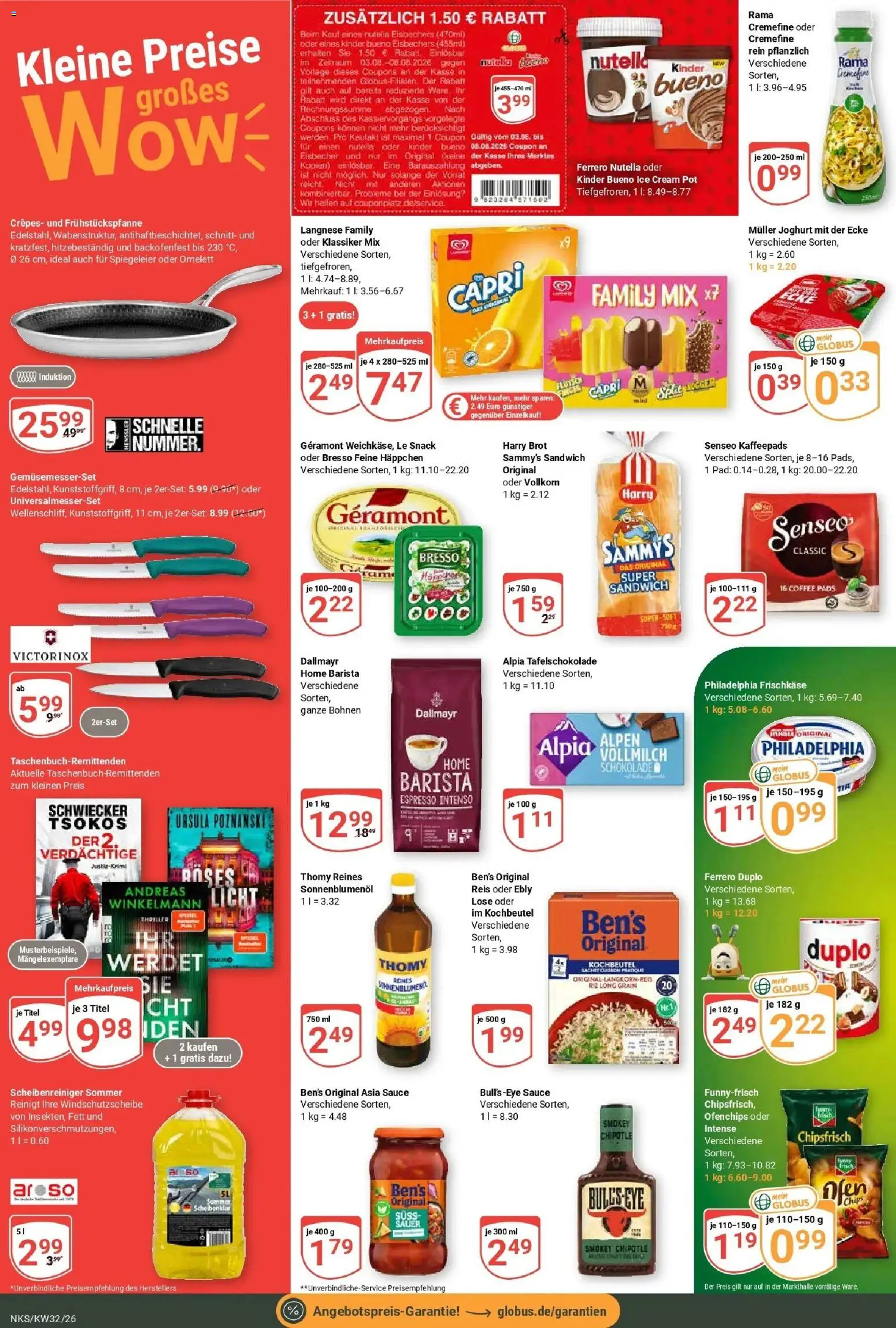 Globus Prospekt Neunkirchen (ab 03.08.2026) » Angebote online | Seite: 8 | Produkte: Schokolade, Philadelphia, Nutella, Reis