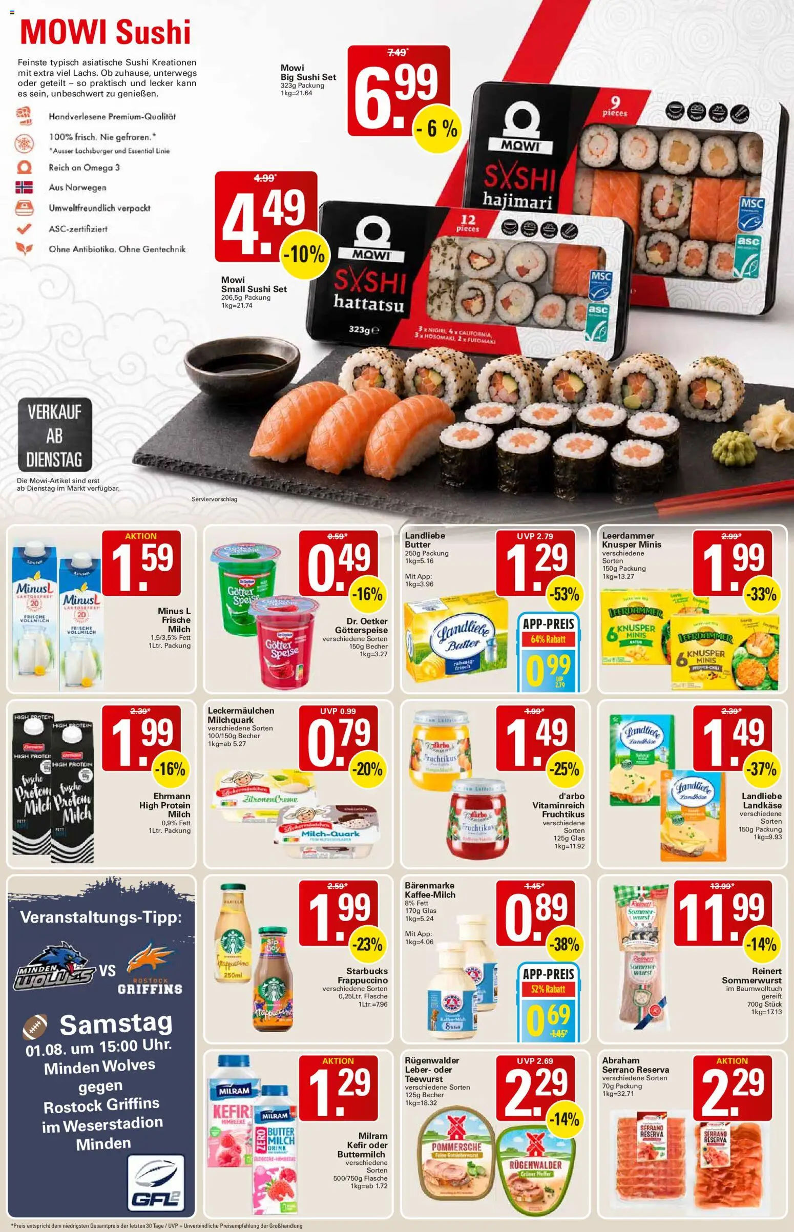 WEZ Prospekt – gültig ab 20.07.2026 | Seite: 6 | Produkte: Milch, Butter, Leerdammer, Zitronen