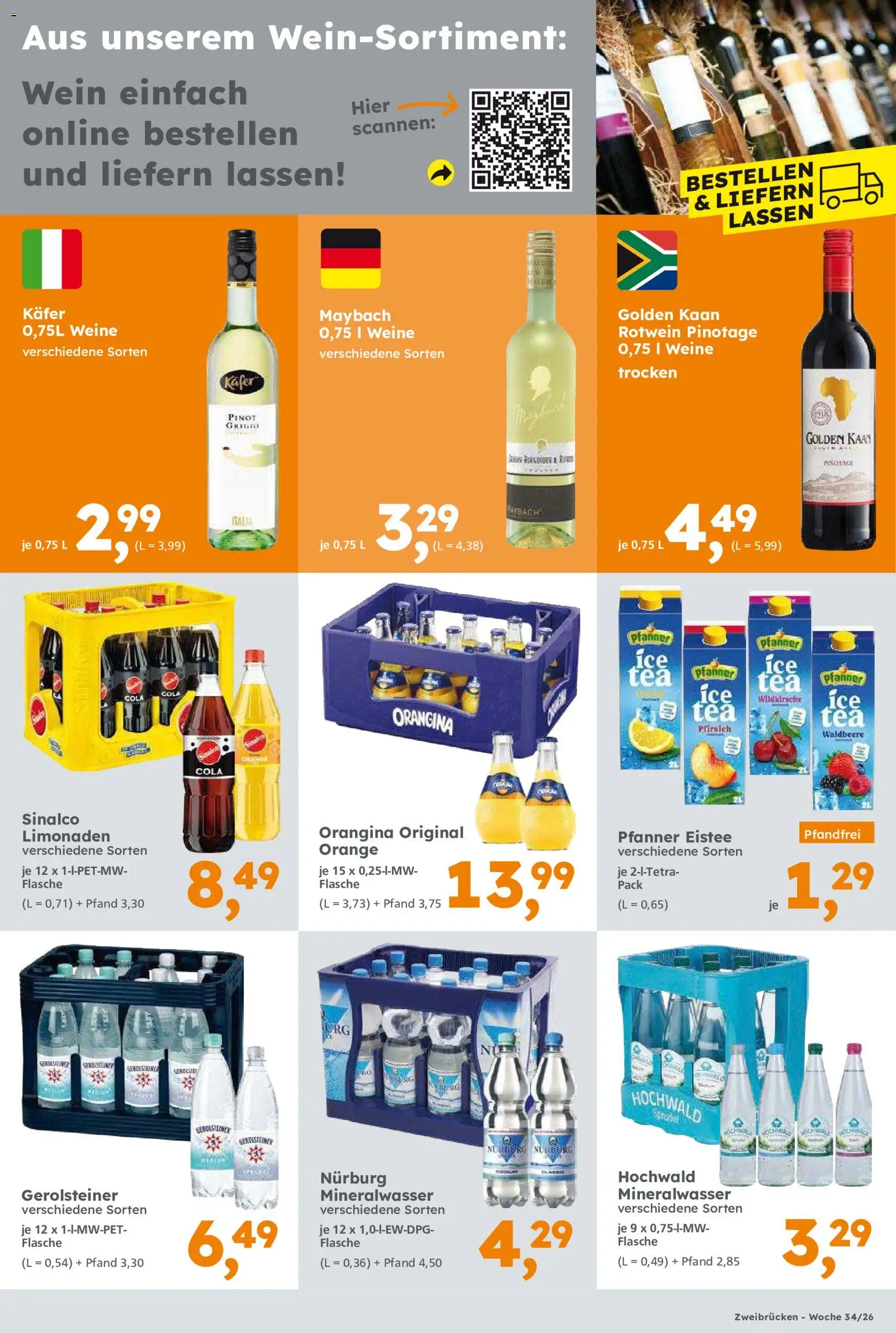 Globus Baumarkt Prospekt Zweibrücken – gültig ab 17.08.2026 | Seite: 9 | Produkte: Sinalco, Pfanner eistee, Pfirsich, Gerolsteiner