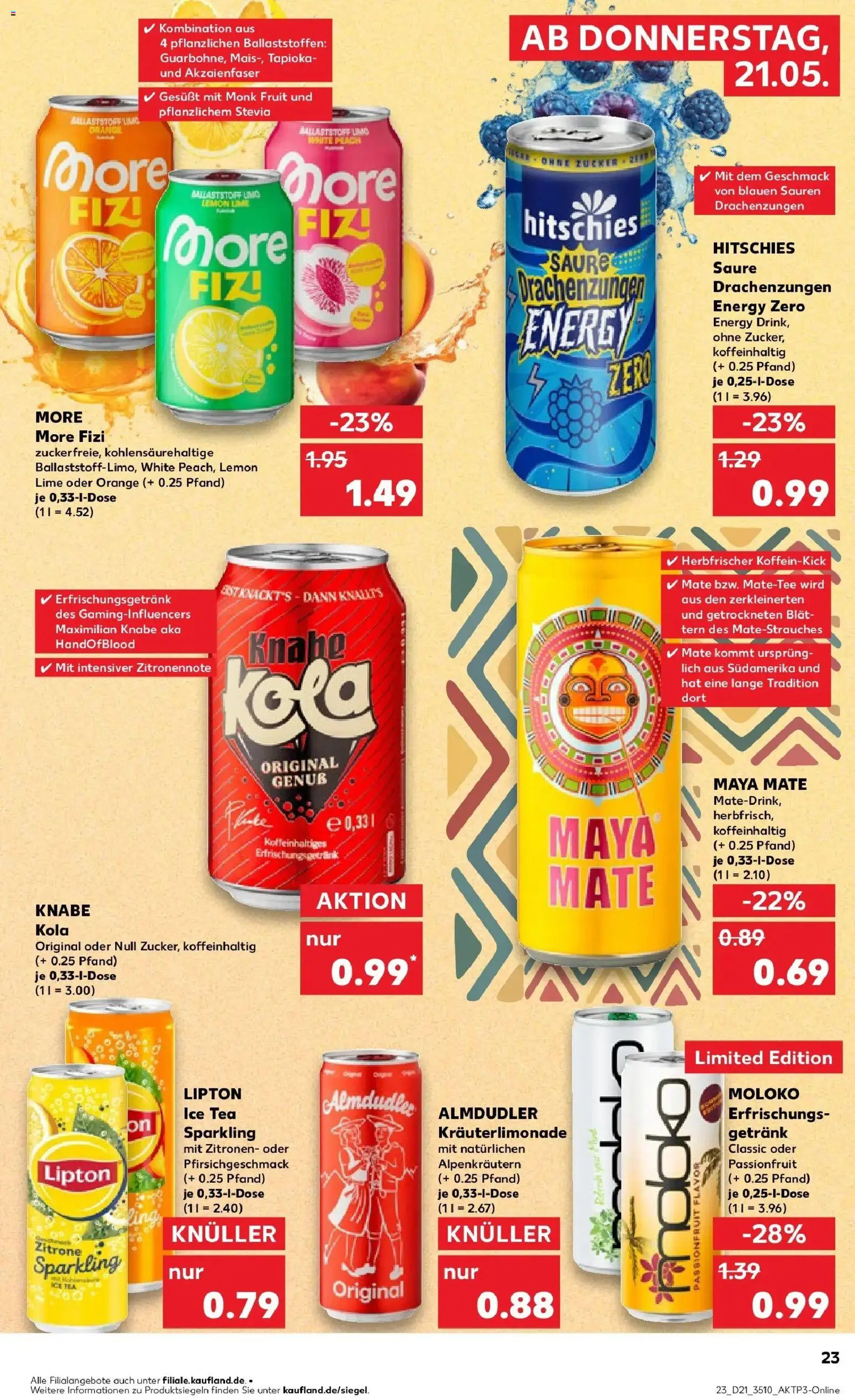 Kaufland Prospekt Parchim – gültig ab 21.05.2026 | Seite: 23 | Produkte: Cola, Energy, Zucker, Zitronen