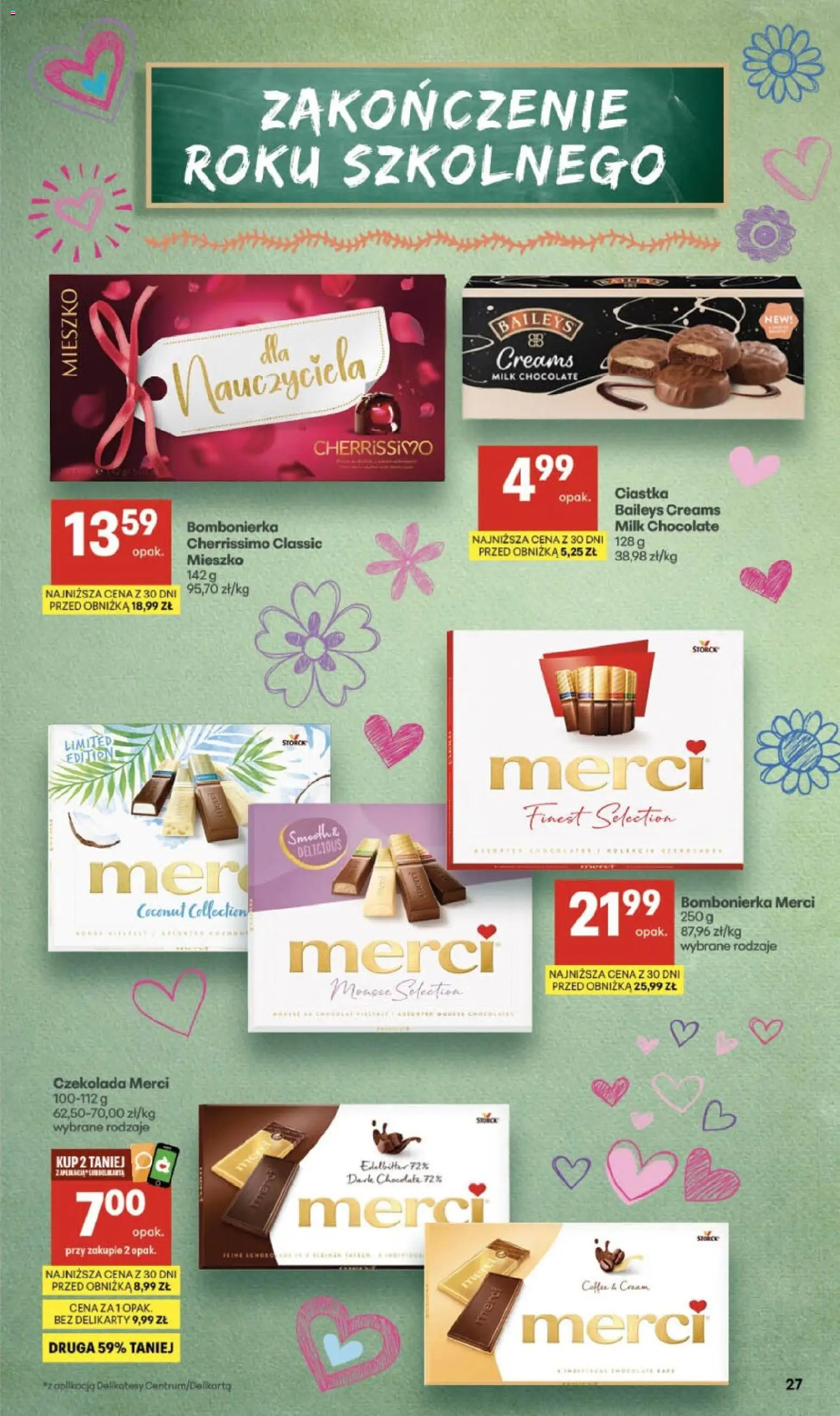 Delikatesy Centrum gazetka - Sklepy Własne od 25.06.2026 | Strona: 27 | Produkty: Czekolada merci, Bombonierka, Delikatesy, Ciastka