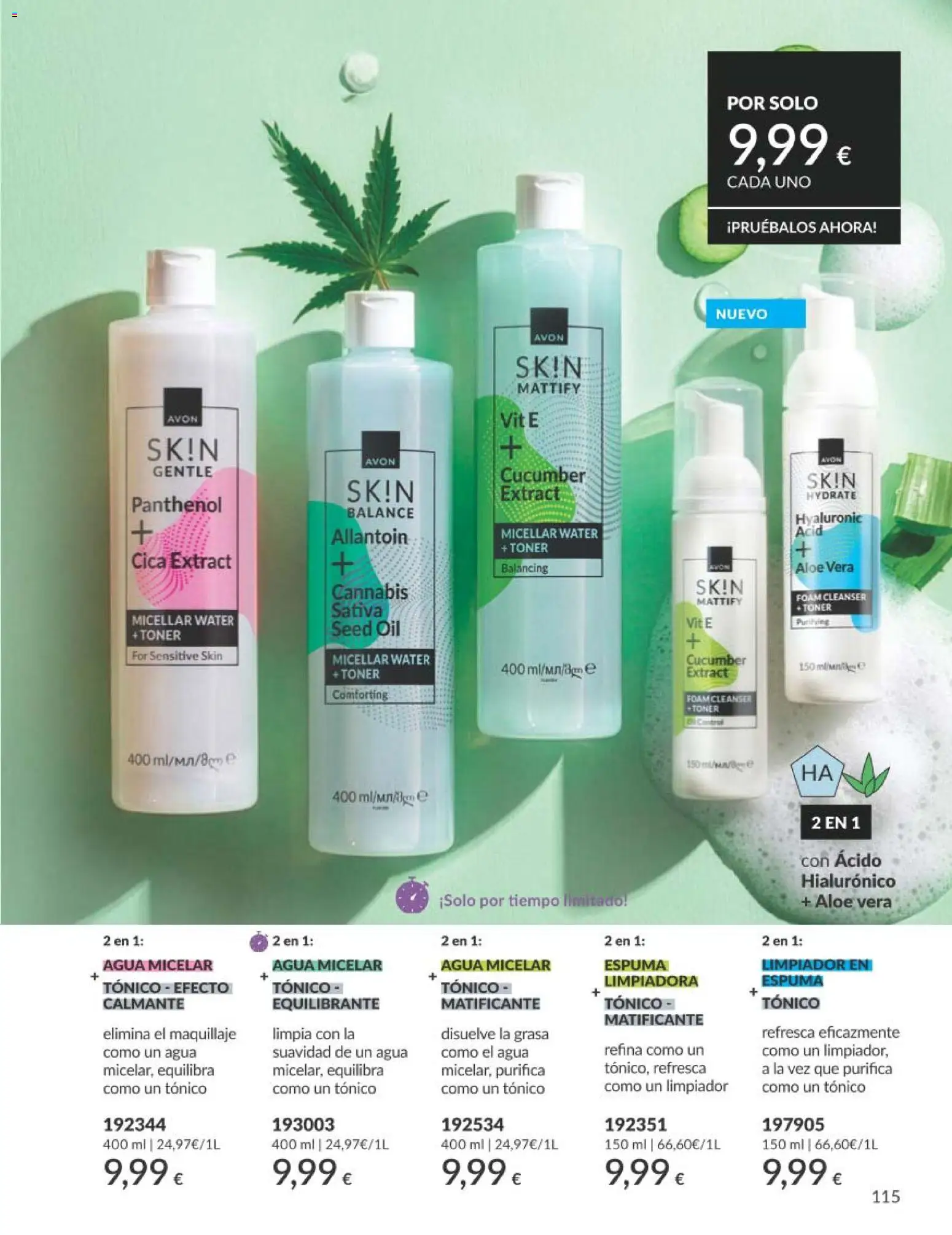 Catálogo AVON campaña 8 │ válido desde el 01/08/2026 | Página: 115 | Productos: Maquillaje, Toner, Aloe Vera, Agua