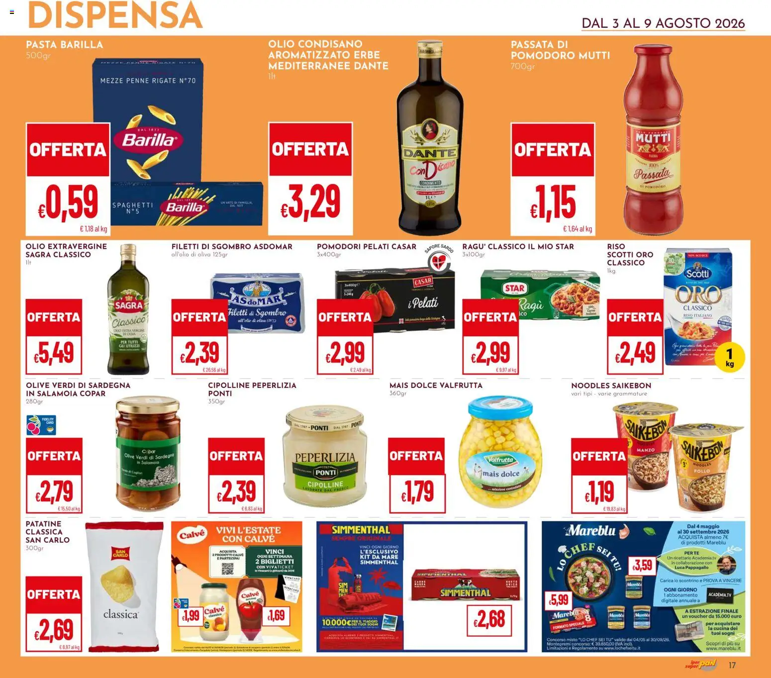 Volantino Pan del 03/08/2026 | Pagina: 17 | Prodotti: Riso, Olive, Ragú, Mutti