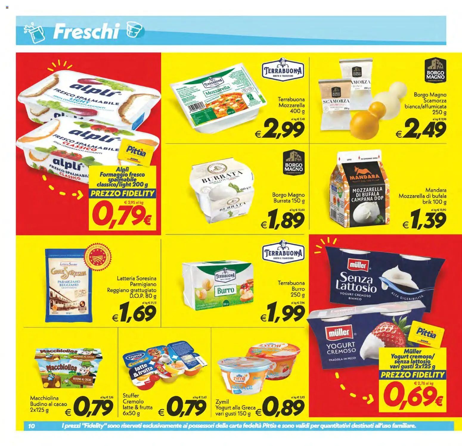 Volantino SuperConveniente del 25/09/2026 | Pagina: 10 | Prodotti: Frutta, Mozzarella, Parmigiano, Burrata