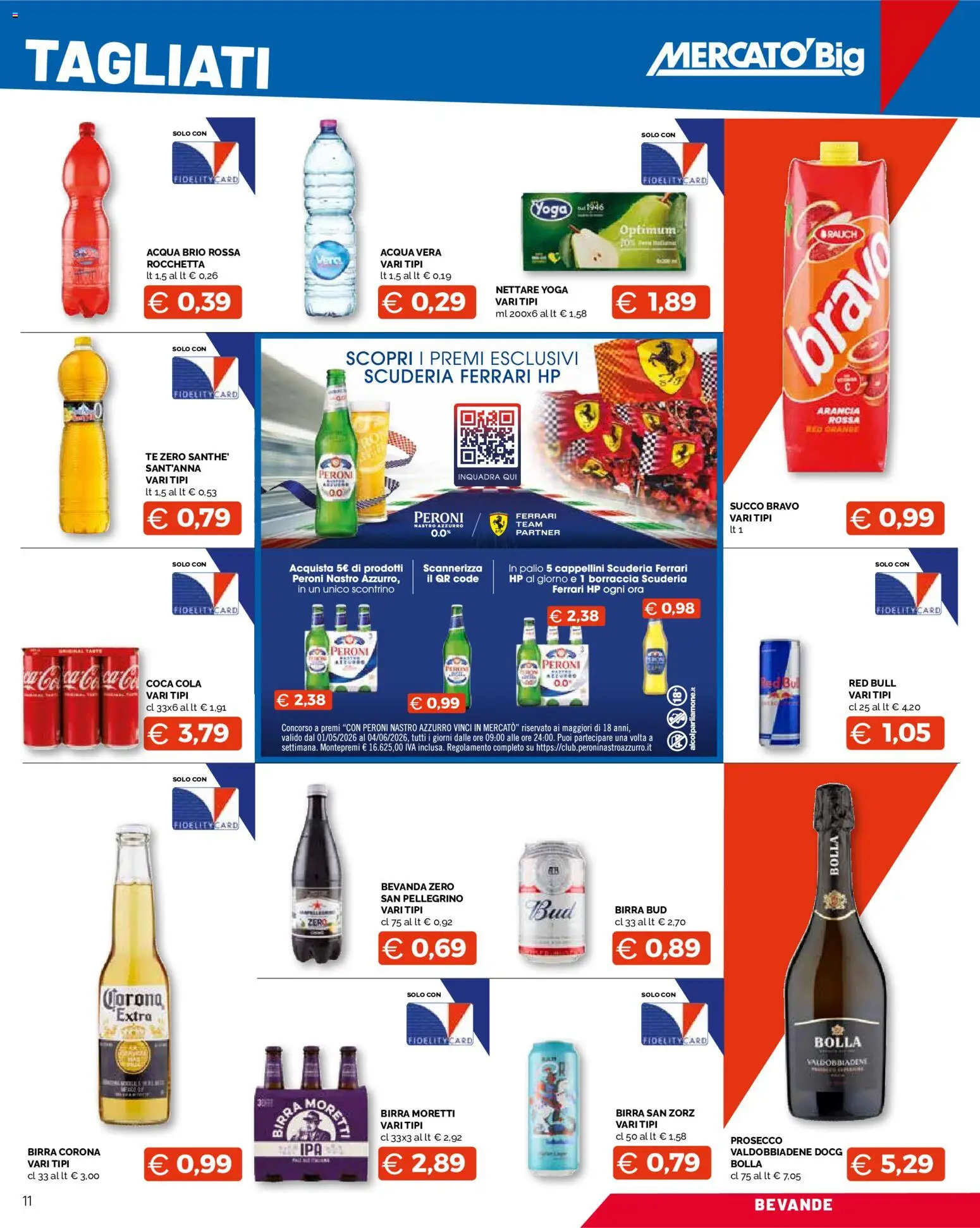 Volantino Mercatò del 25.05.2026 | Pagina: 11 | Prodotti: Birra, Acqua, Arancia, Borraccia