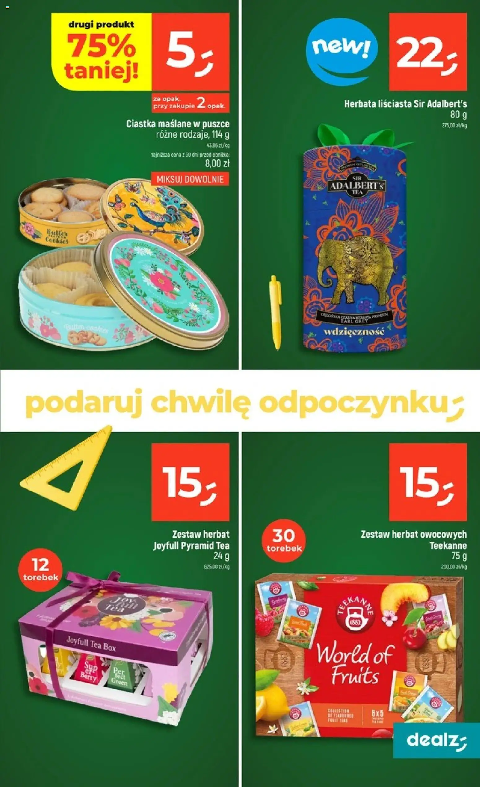 Dealz gazetka od 08.10.2026 | Strona: 21 | Produkty: Herbata liściasta, Herbata, Ciastka