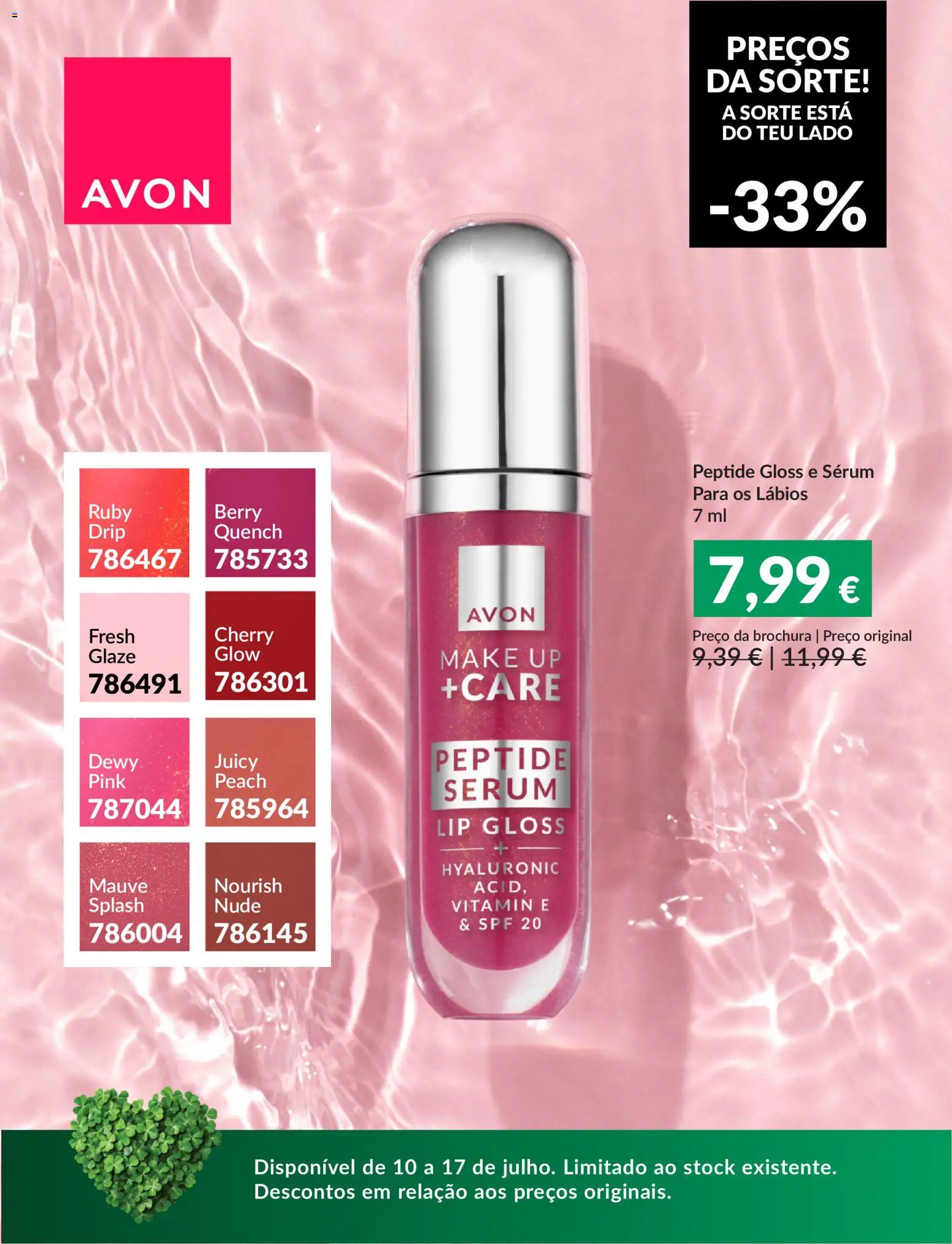 Avon Preços da sorte │ válido de 10/07/2026 | Página: 2 | Produtos: Gloss, Sérum