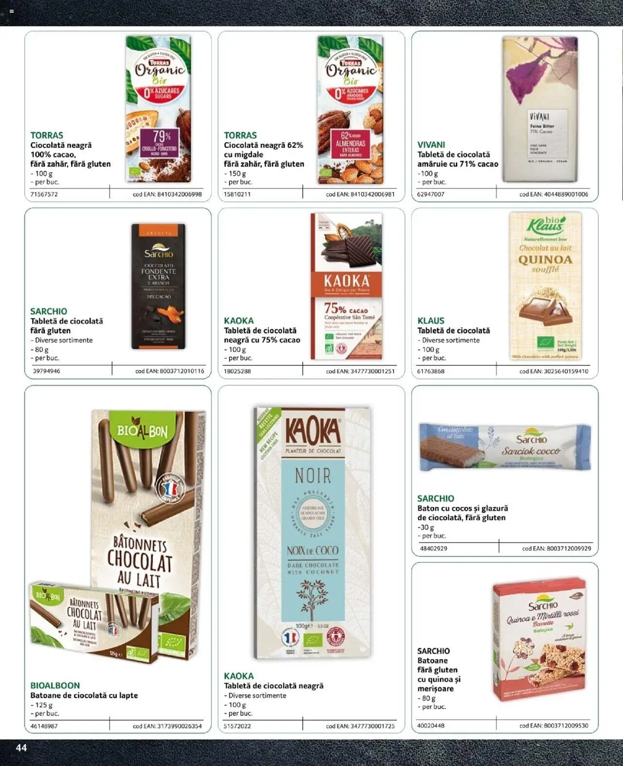 Noul catalog Selgros – valabil de la 09.02.2024 | Pagină: 44 | Produse: Migdale, Lapte, Ciocolată, Cacao