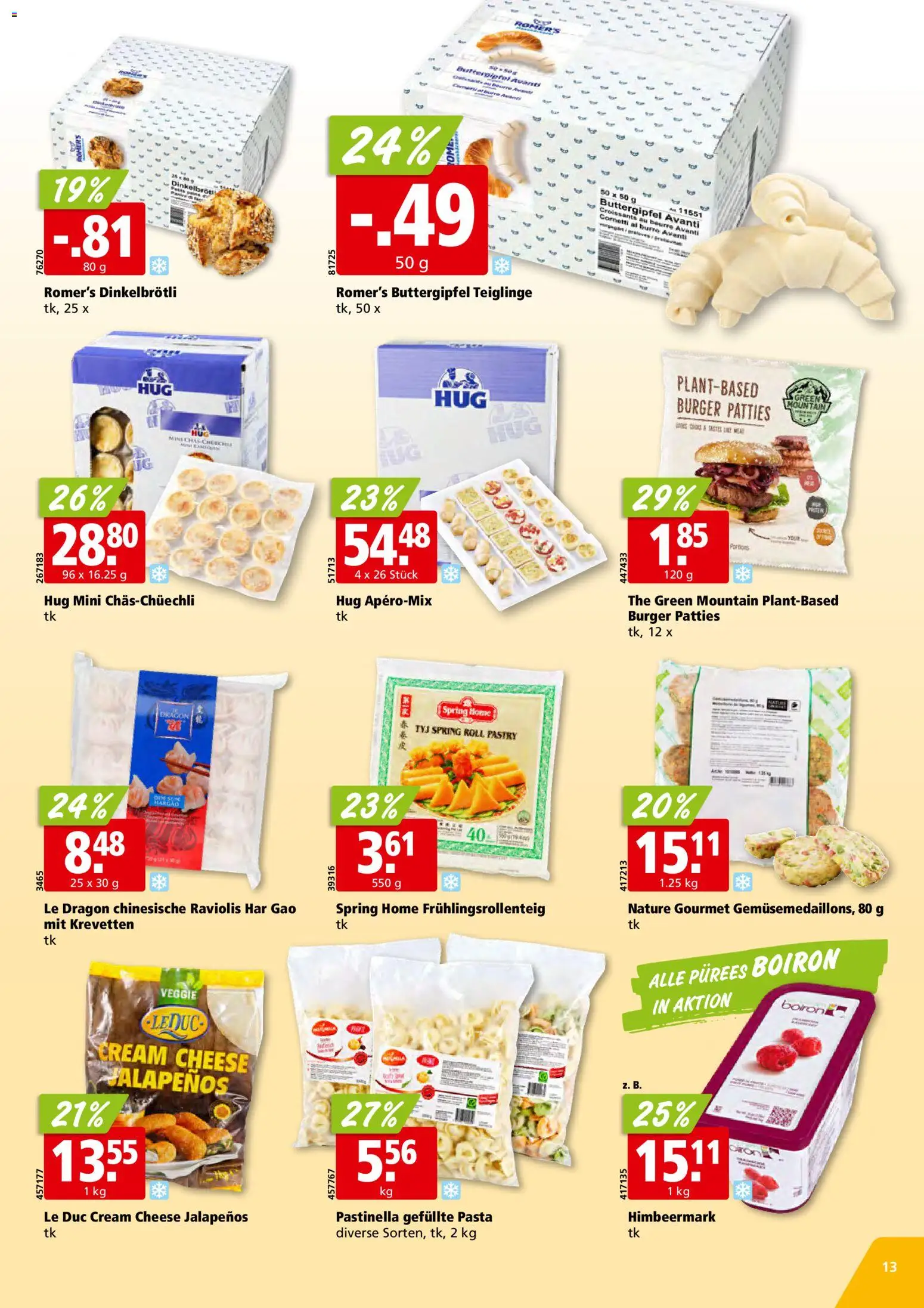 Aligro aktionen Schlieren, Gossau SG, Frauenfeld, Rapperswil-Jona, Sargans, Bern – gültig ab 20.07.2026 | Seite: 13 | Produkte: Burger, Pasta