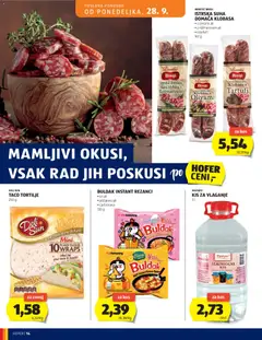 Hofer katalog akcije – veljaven od 23.09.2026 | Stran: 14 | Izdelki: Rezanci, Kos, Kis, Tortilje