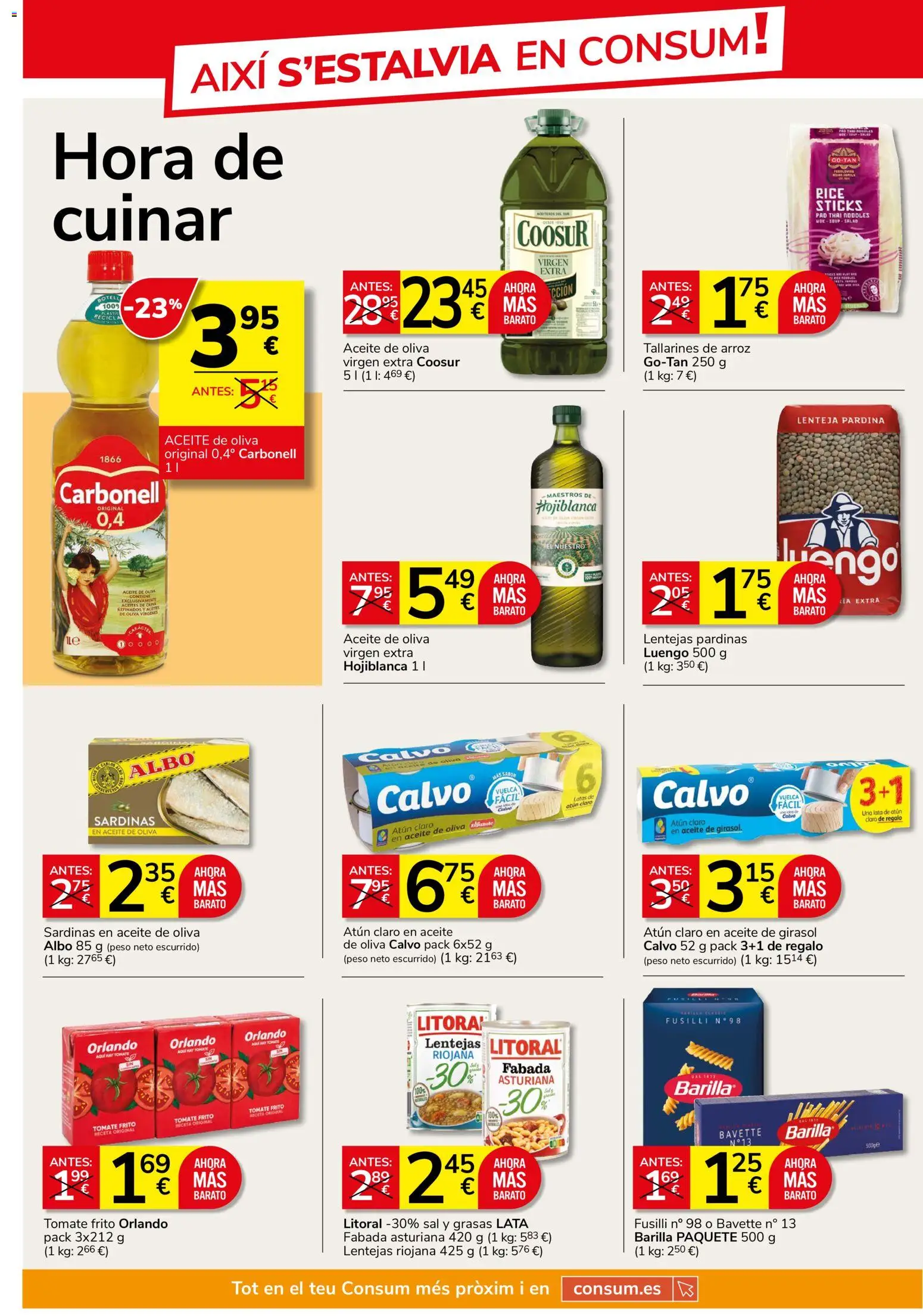 Consum - folleto │ válido desde el 22/10/2026 | Página: 7 | Productos: Atún, Aceite, Tomate, Arroz