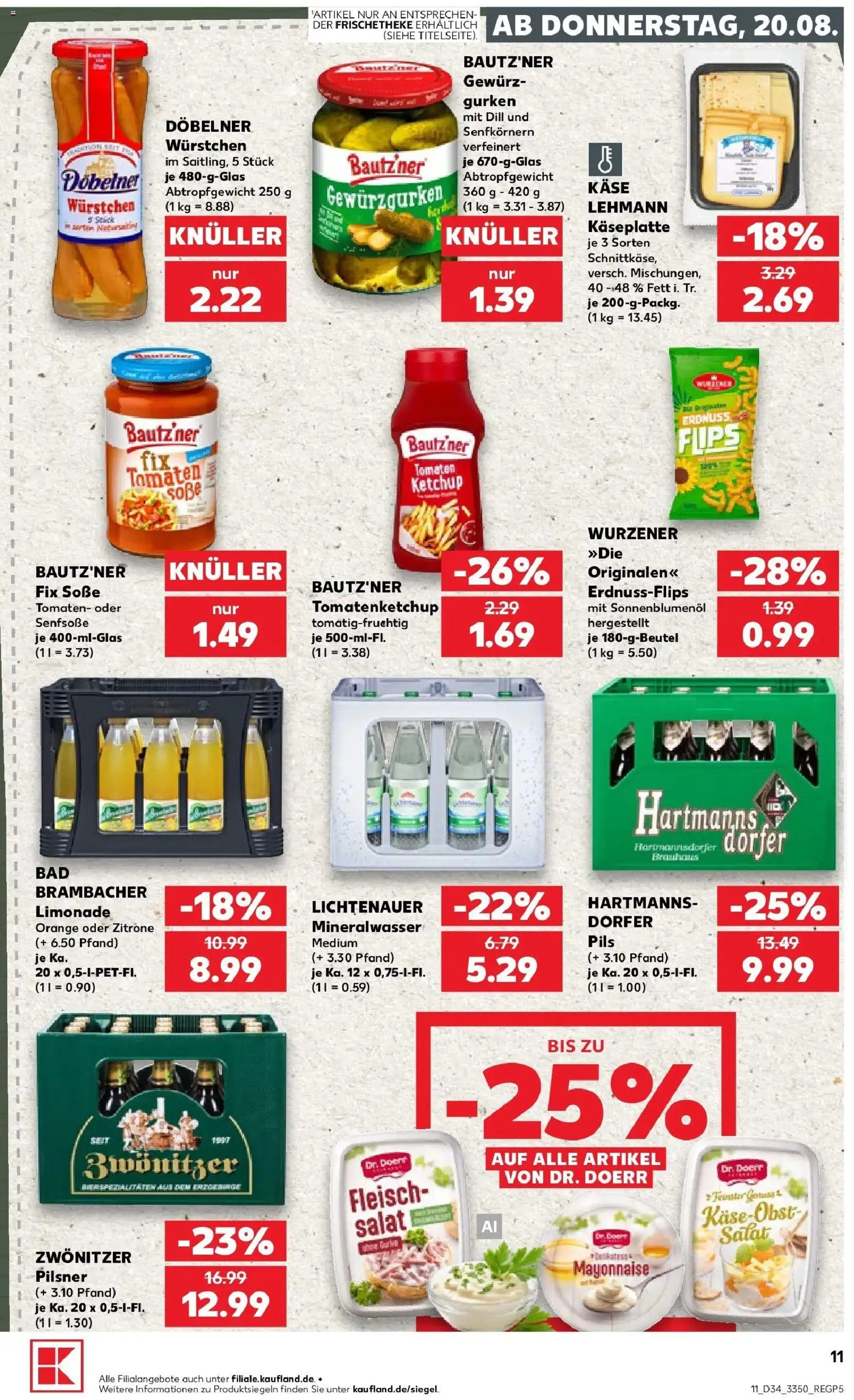 Kaufland Prospekt Aue-Bad Schlema – gültig ab 17.08.2026 | Seite: 22 | Produkte: Käse, Tomaten, Ketchup, Gurken