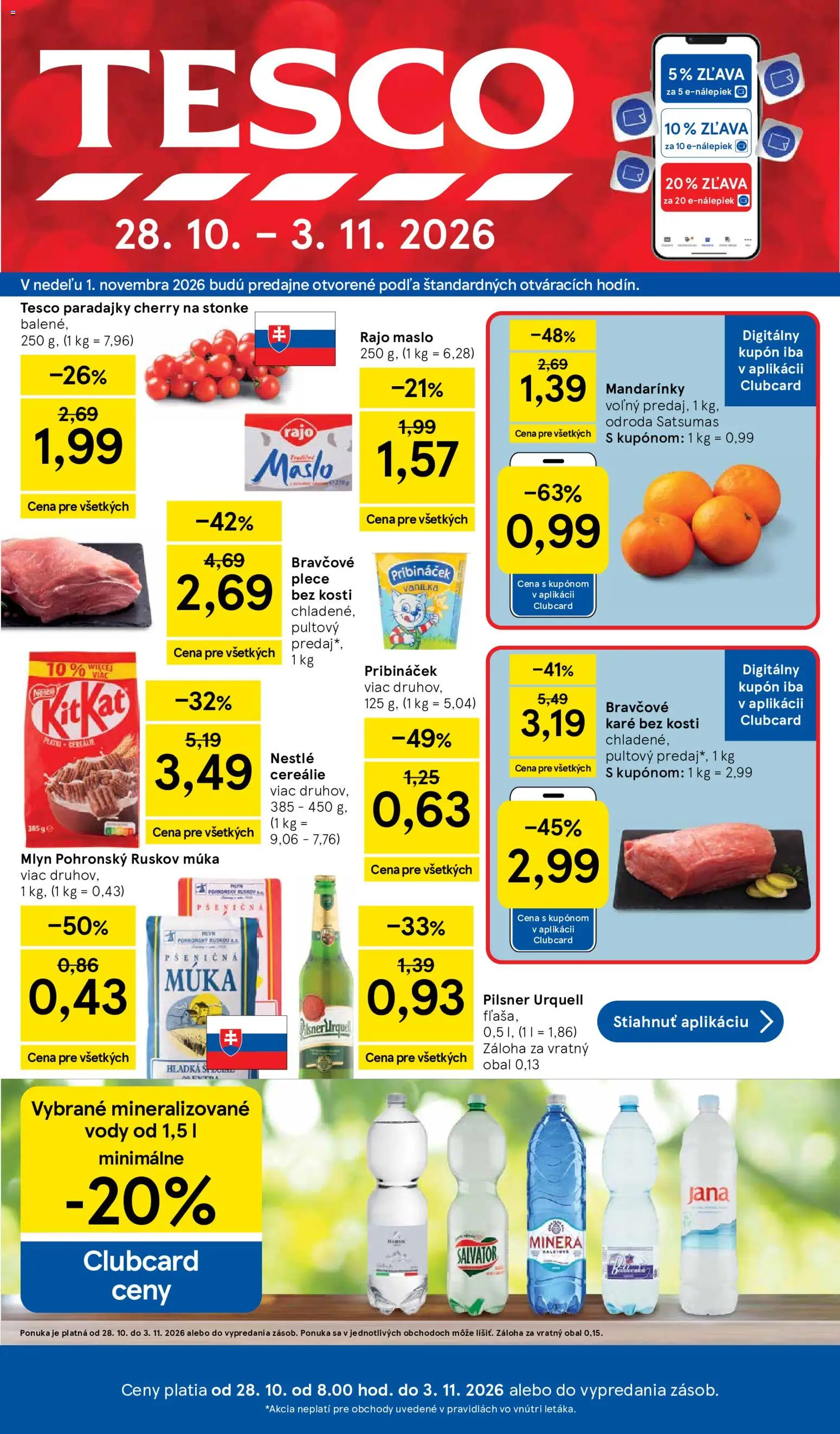 Nové Tesco akcie – leták je platný od 28.10.2026 | Strana: 1