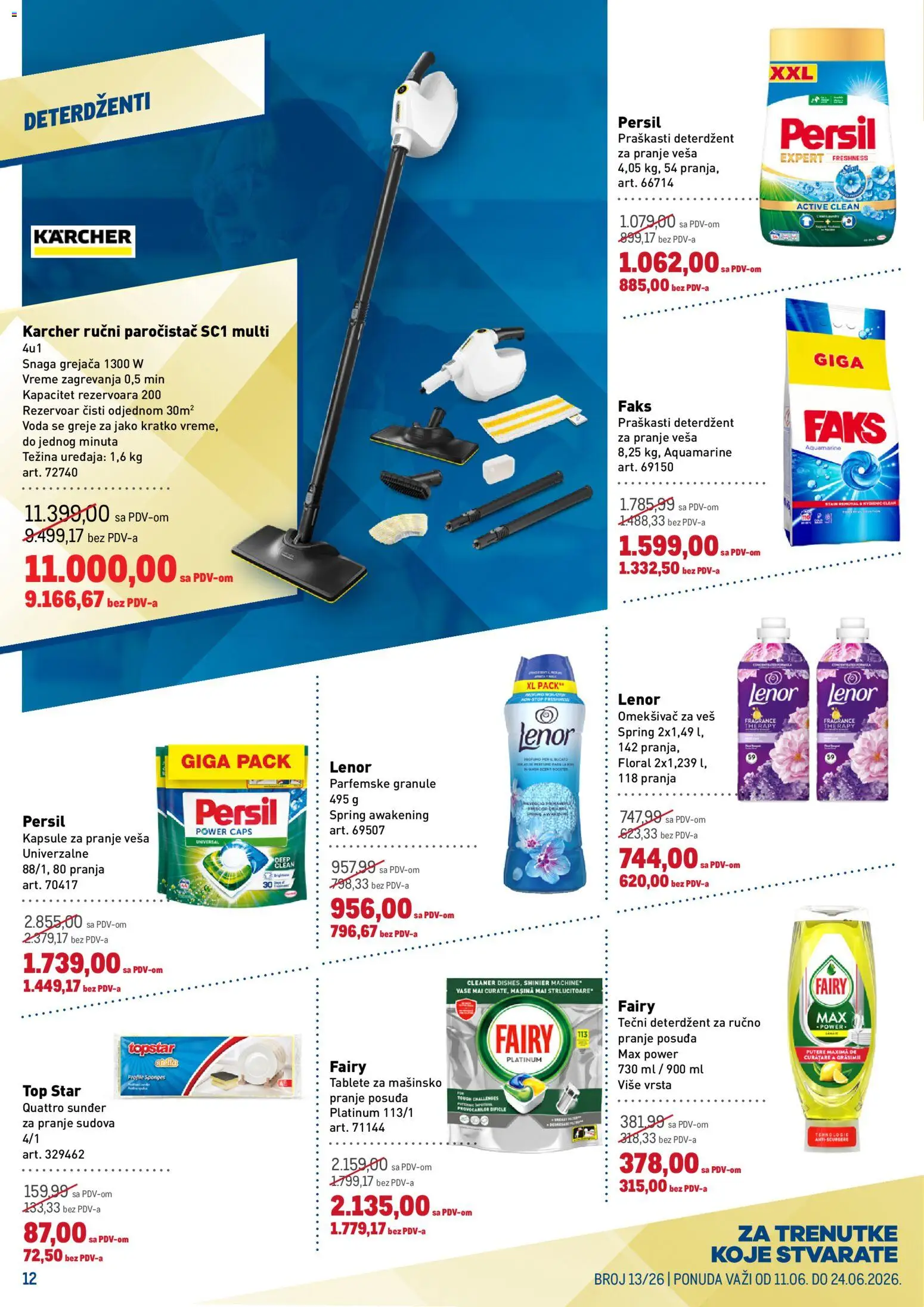 Metro katalog - važi od 11.06.2026 | Strana: 12 | Proizvode: Tečni deterdžent, Lenor, Kapsule, Omekšivač za veš