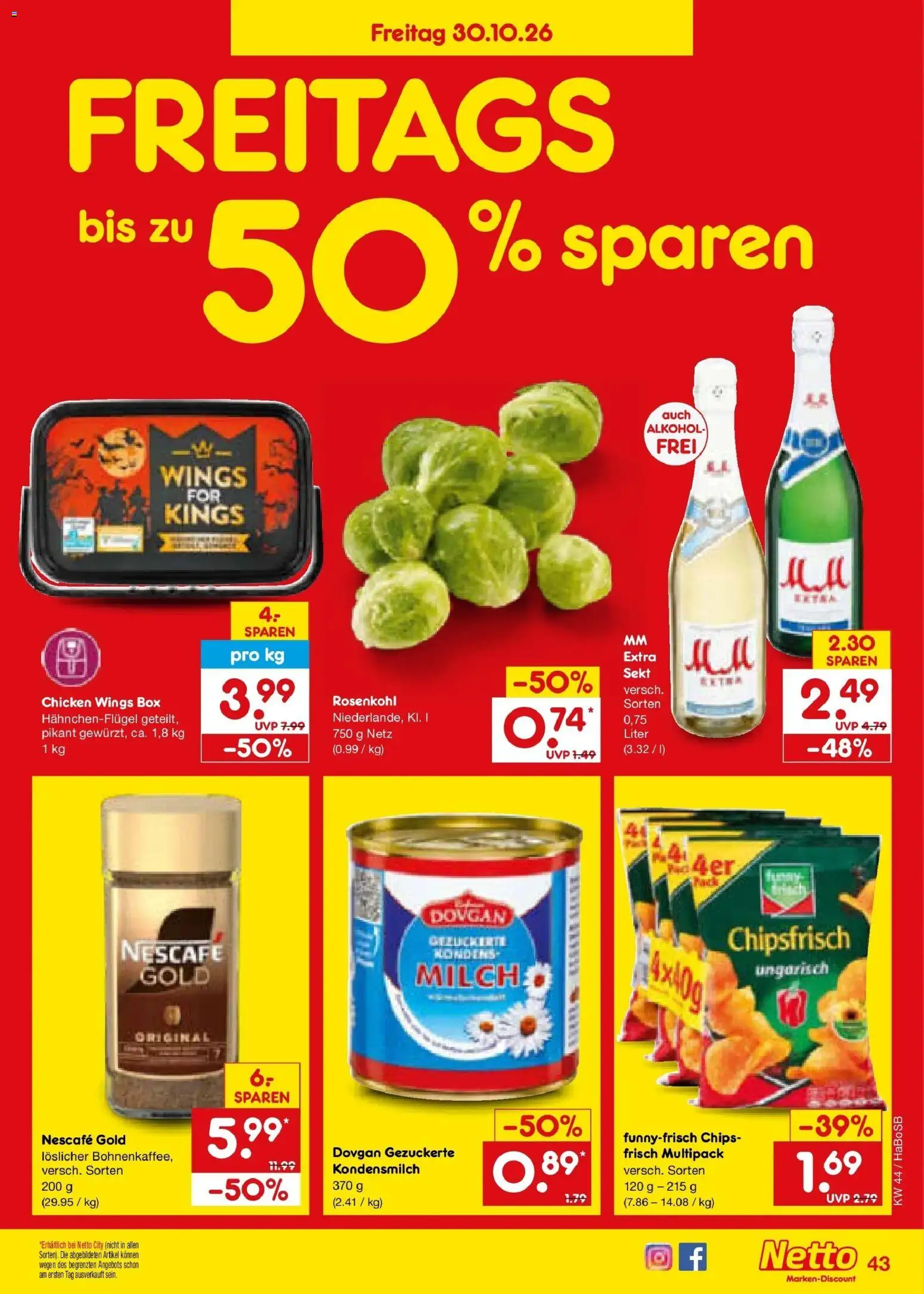 Netto Marken-Discount Prospekt Unna – gültig ab 26.10.2026 | Seite: 57 | Produkte: Nescafe, Sekt, Box, Chips