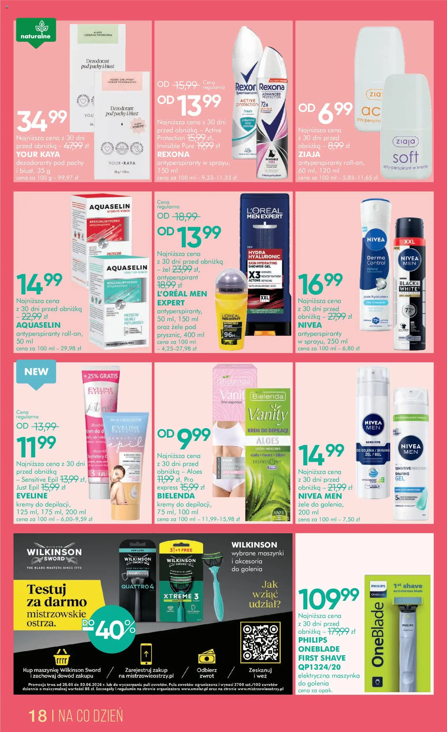 Super-pharm gazetka od 16.06.2026 | Strona: 18 | Produkty: Aloes, Porzeczka, Antyperspirant, Krem do depilacji