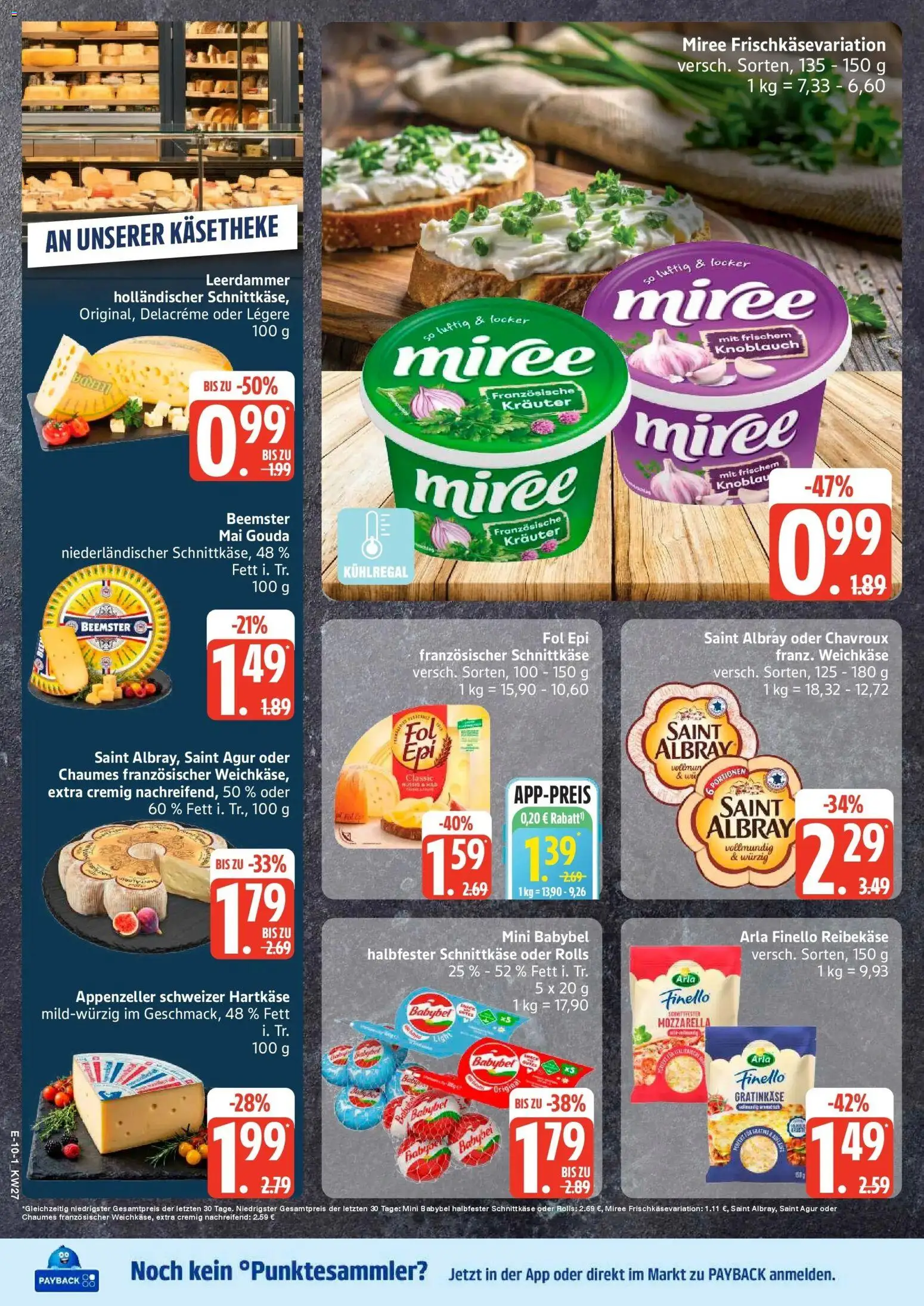 Edeka - EDEKA: Wochenangebote – gültig ab 28.06.2026 | Seite: 11 | Produkte: Mozzarella, Knoblauch, Babybel, Reibekase
