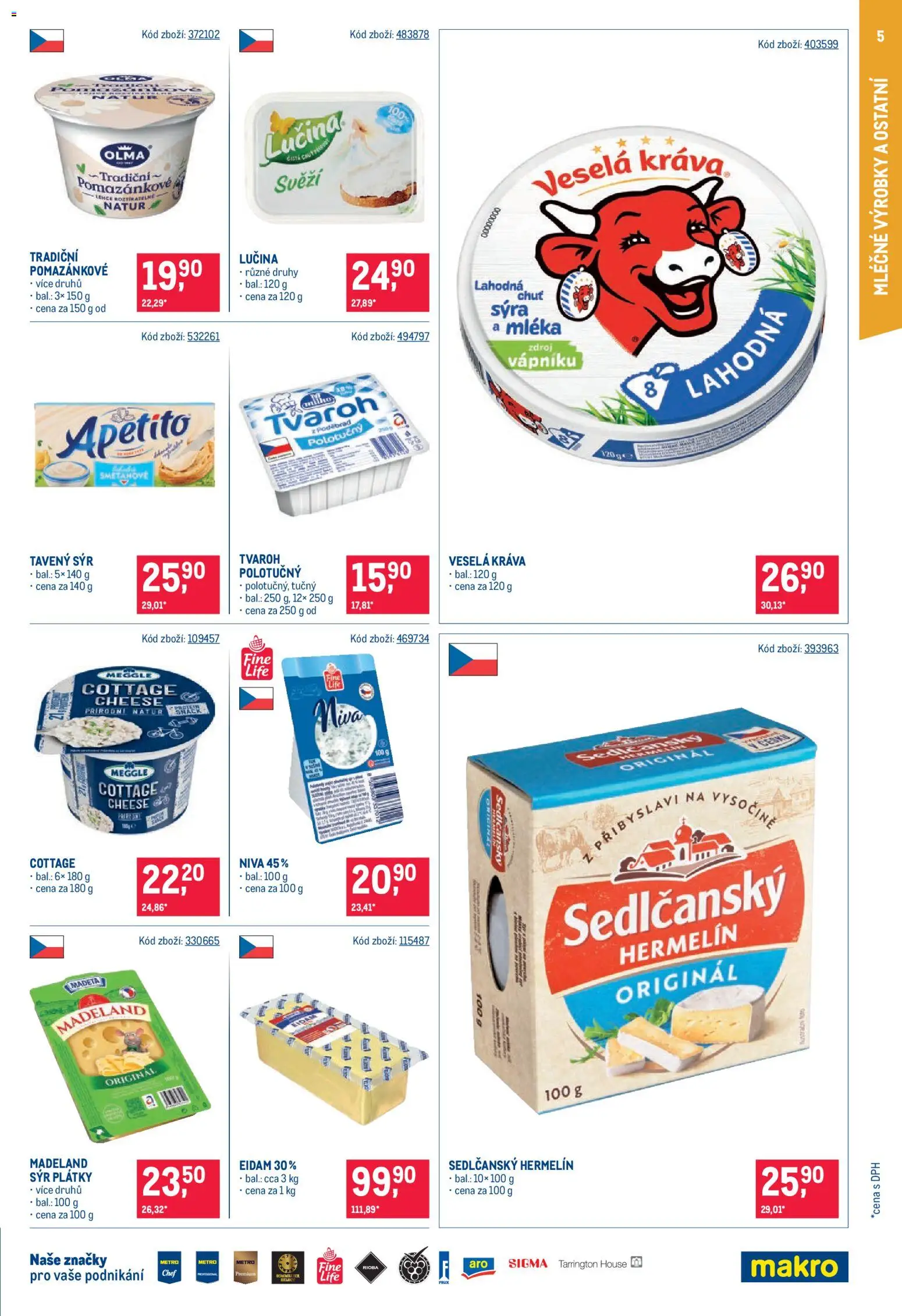 Makro leták - Maloobchod od 21.10.2026 | Strana: 5 | Produkty: Lučina, Tvaroh, Niva, Cottage