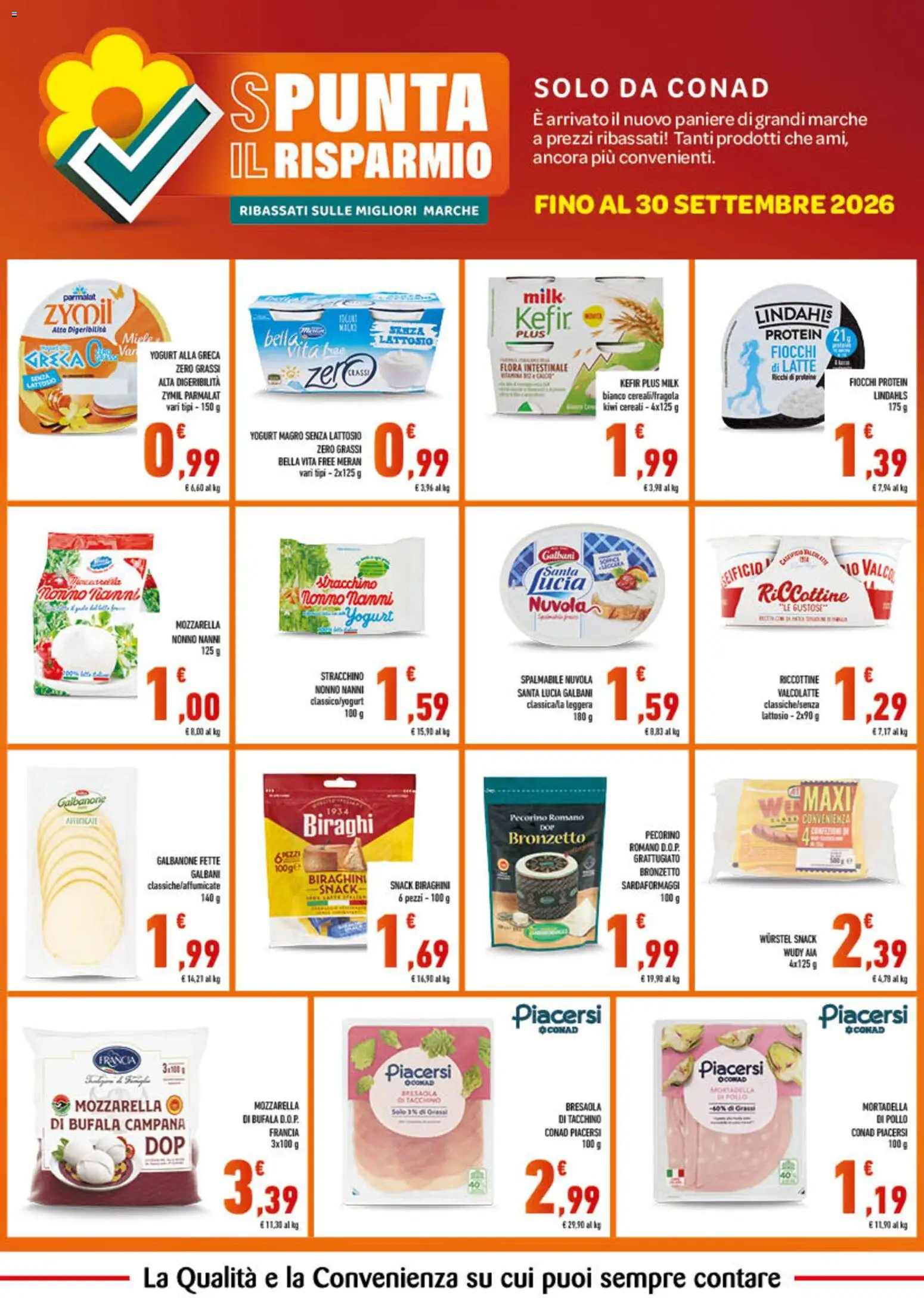 Volantino Spazio Conad del 01/08/2026 | Pagina: 3 | Prodotti: Kiwi, Fiocchi, Tacchino, Mortadella