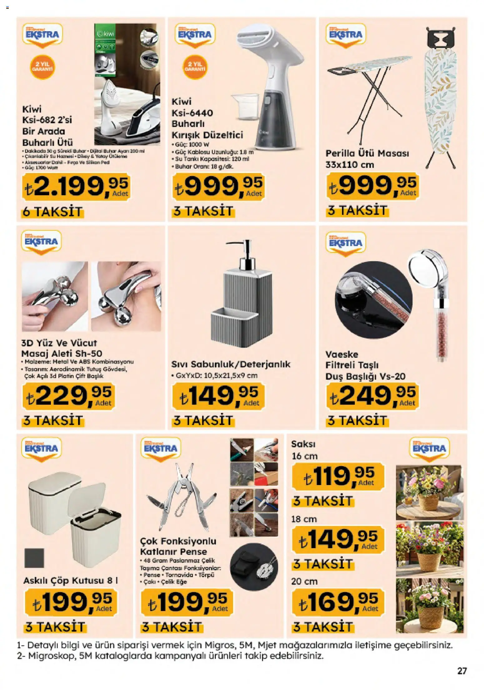 Migros Katalog - Migroskop - 09 Temmuz 2026 tarihinden itibaren geçerlidir | Sayfa: 139 | Ürünler: Ütü masası, Duş, Saksı, Su