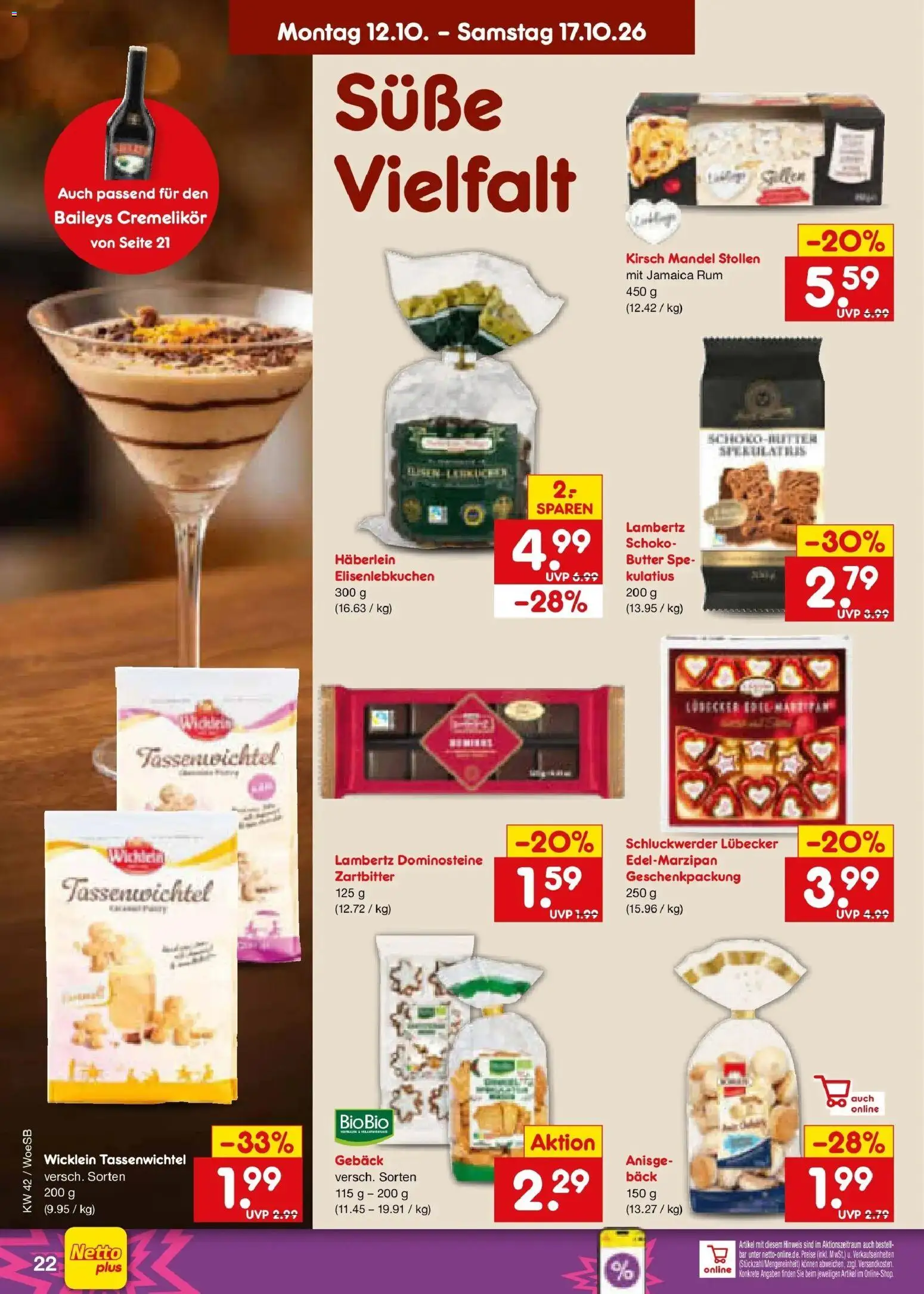Netto Marken-Discount Prospekt Gemmingen (ab 12.10.2026) » Angebote | Seite: 28 | Produkte: Butter, Rum, Baileys