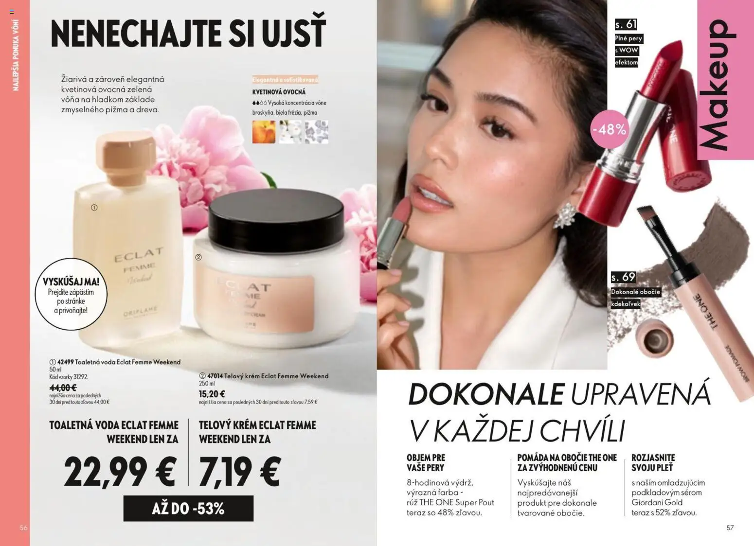 Nové Oriflame akcie – leták je platný od 19.08.2026 | Strana: 29 | Produkty: Toaletná voda, Telový krém, Krém, Voda