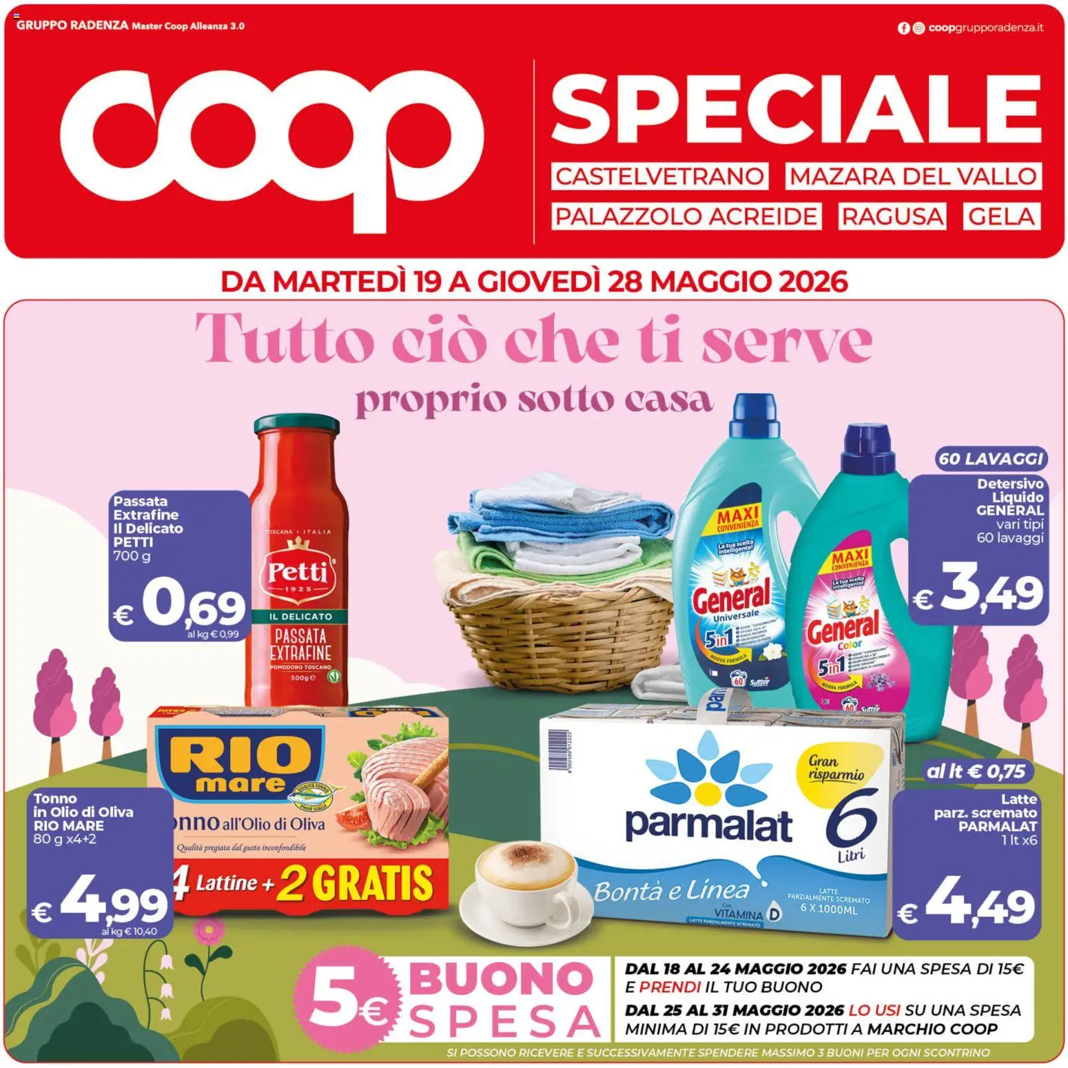 Volantino COOP del 19.05.2026 | Pagina: 1 | Prodotti: Pomodoro, Latte, Olio, Latte parzialmente scremato