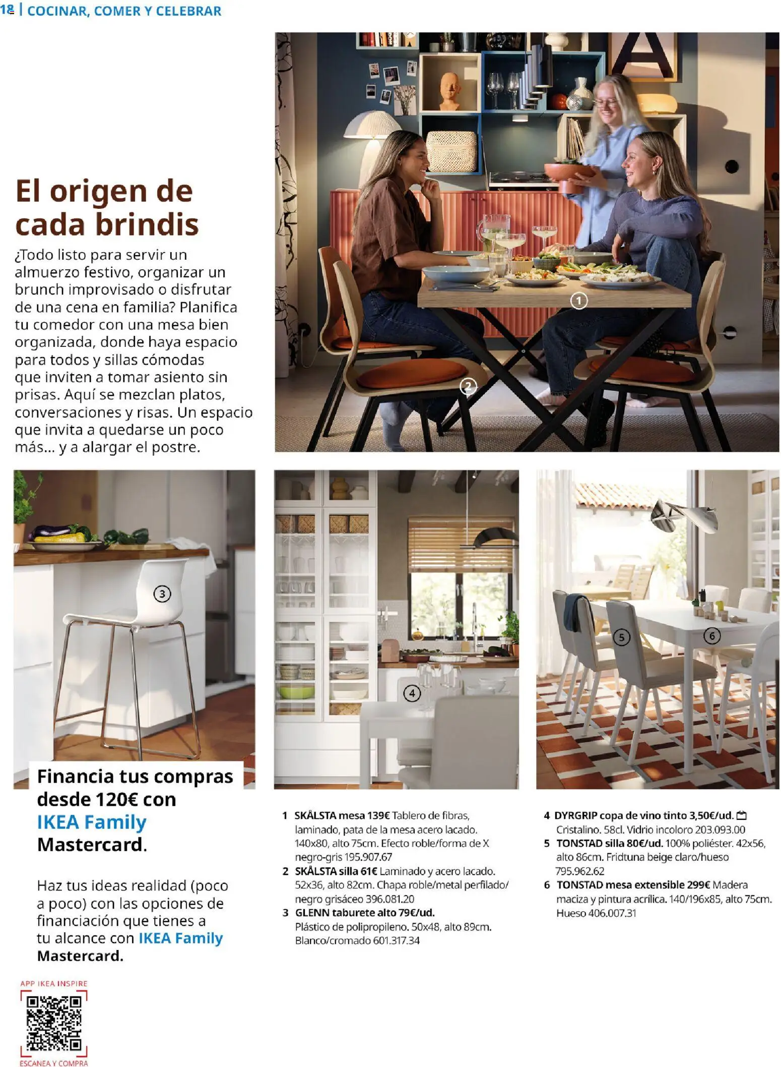 Catálogo IKEA Family │ válido desde el 01.04.2026 | Página: 18 | Productos: Mesa extensible, Taburete, Vino, Mesa