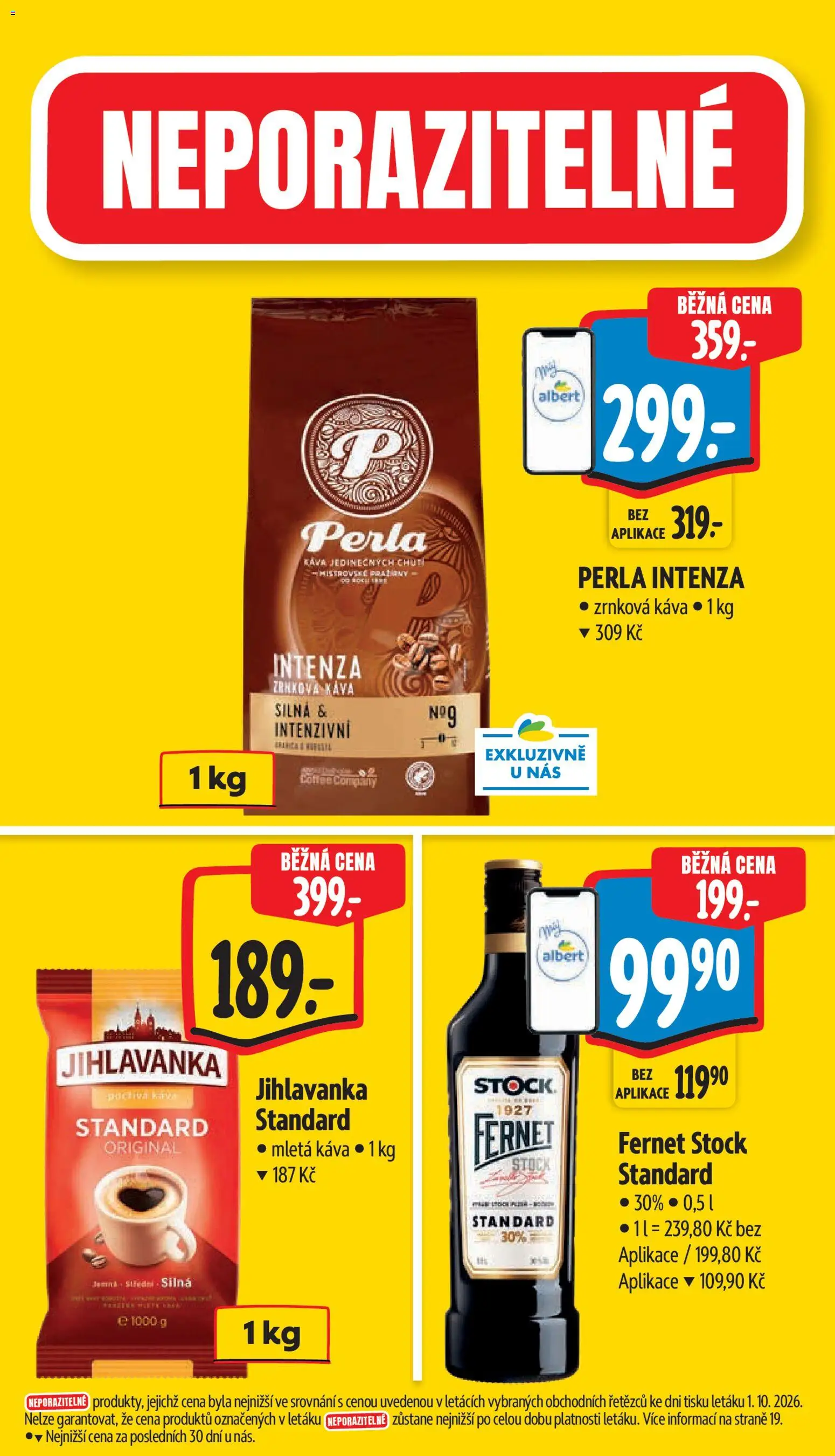 Albert leták - Supermarket Praha 4 od 07.10.2026 | Strana: 5 | Produkty: Fernet Stock, Káva, Zrnková káva, Mletá káva