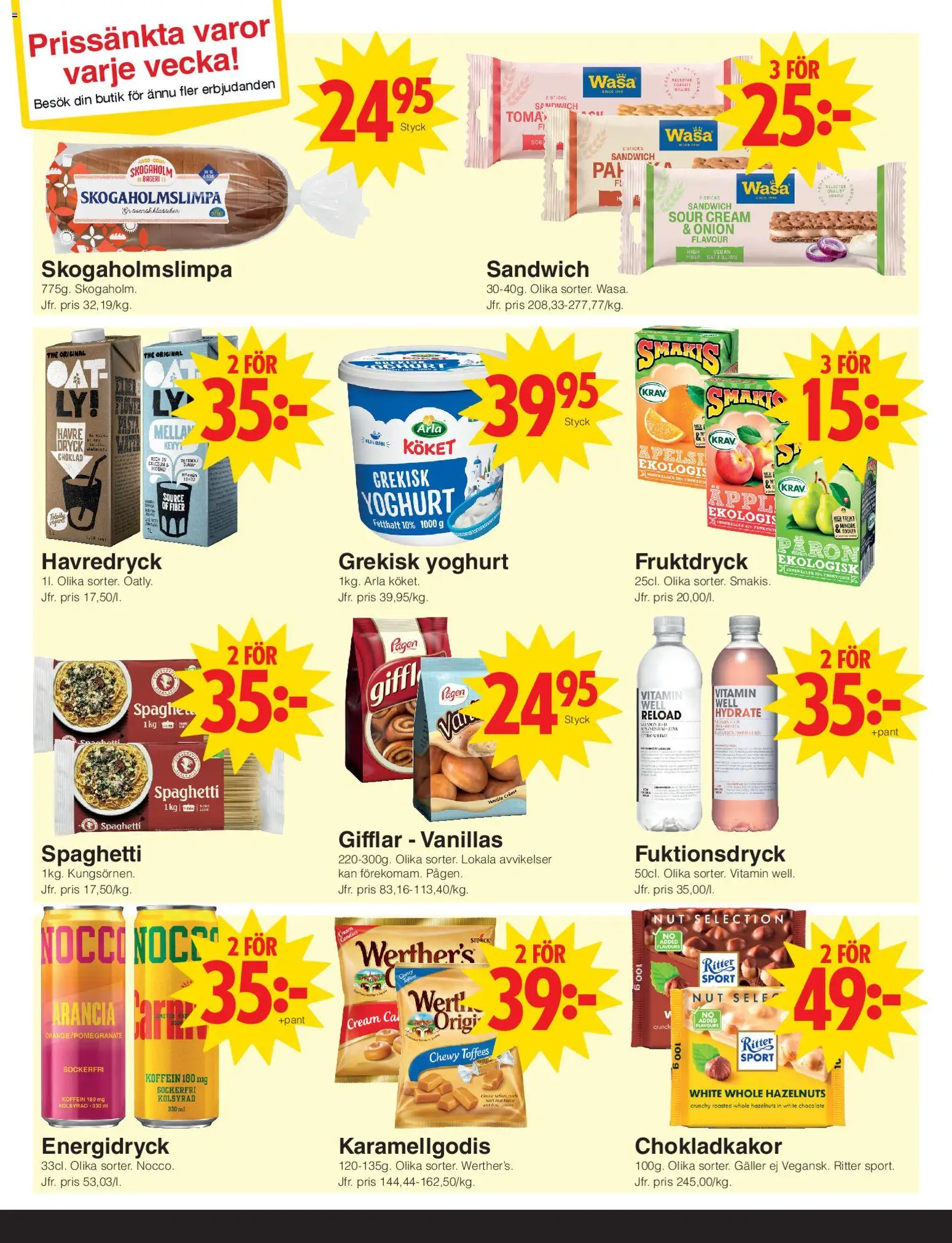 Matöppet reklamblad aktuell från 11.05.2026 | Sida: 3 | Produkter: Gifflar, Galler, Grekisk yoghurt, Choklad