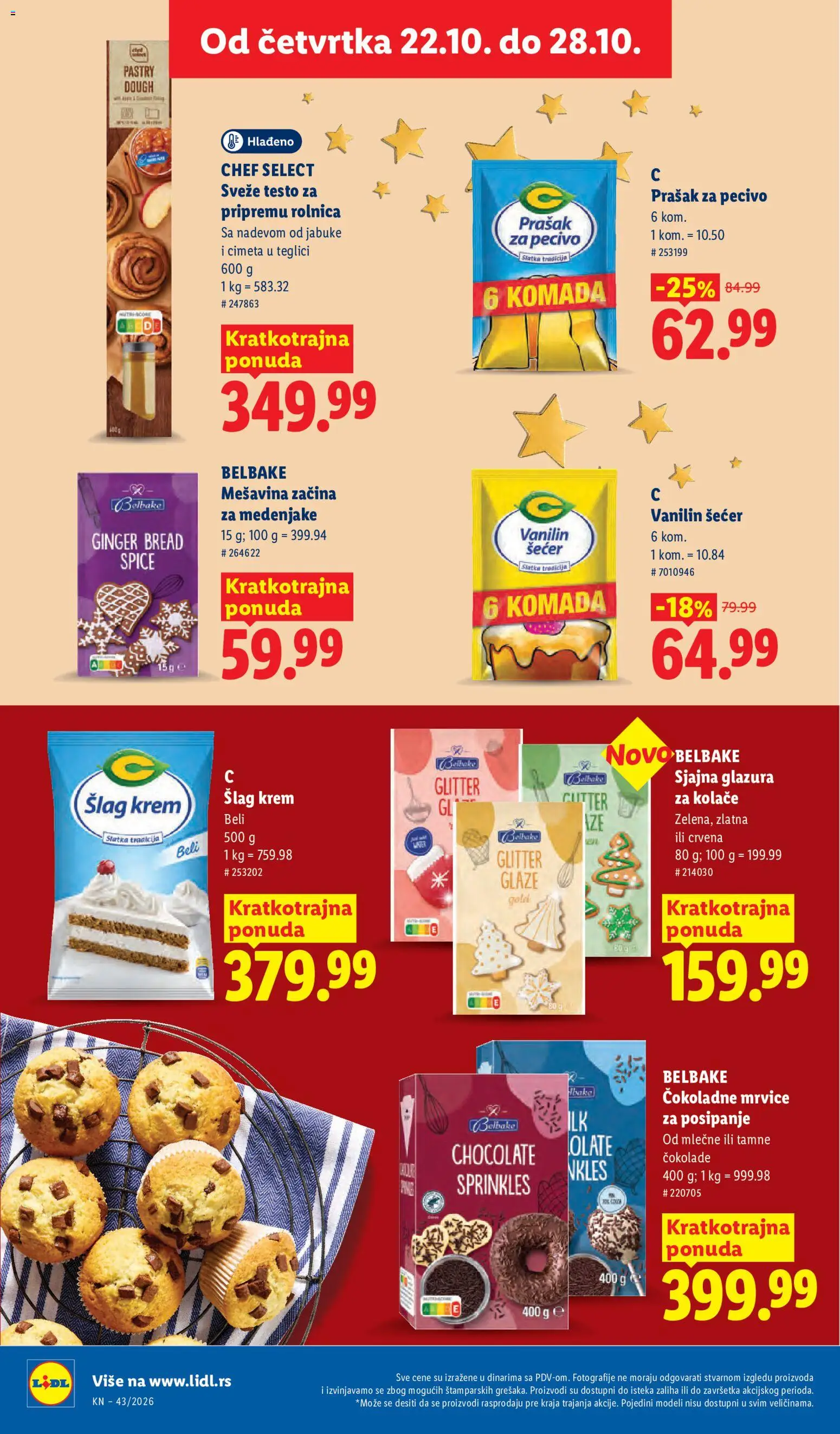 Lidl katalog - važi od 22.10.2026 | Strana: 54 | Proizvode: Šlag, Šećer, Prašak za pecivo, Pecivo