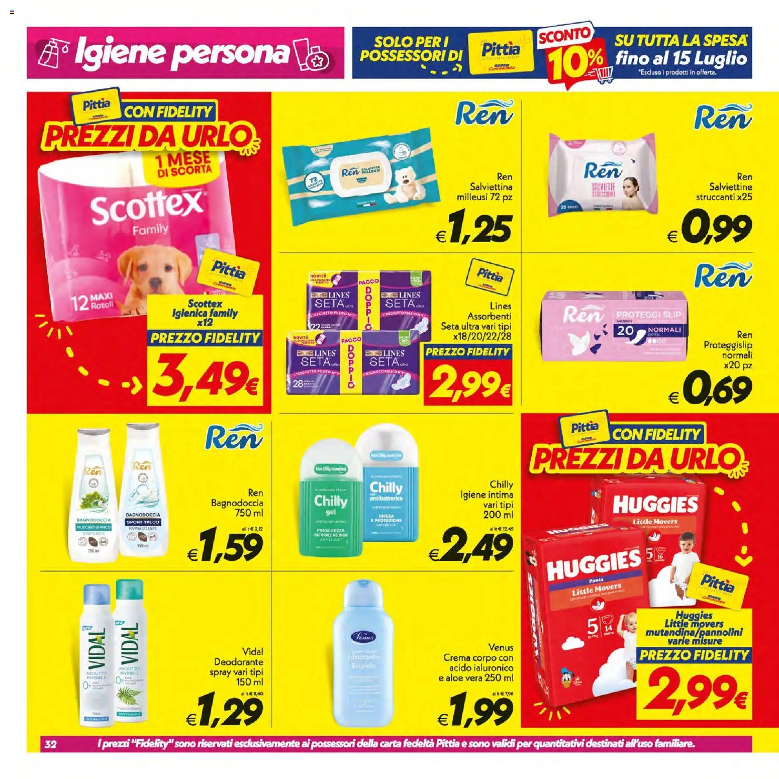 Volantino SuperConveniente del 09/07/2026 | Pagina: 32 | Prodotti: Crema, Deodorante, Proteggi slip, Aloe vera