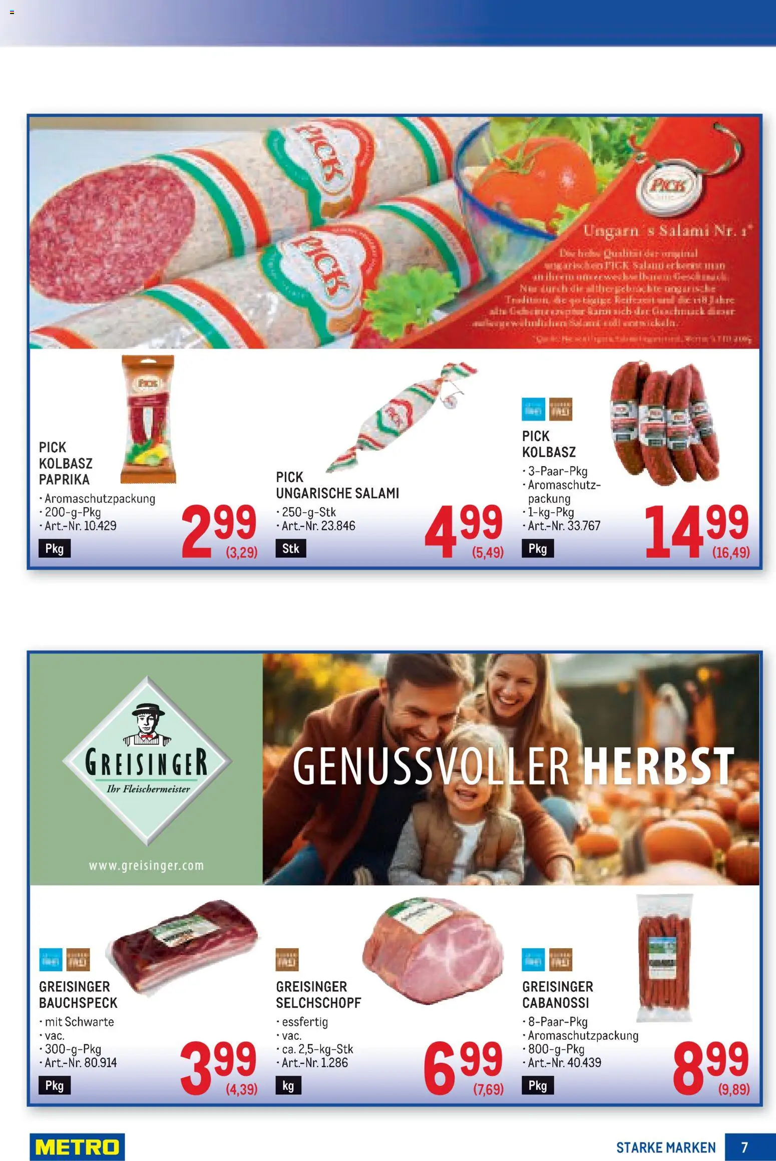 Metro angebote Starke Marken gültig ab 15.10.2026 | Seite: 7 | Produkte: Salami