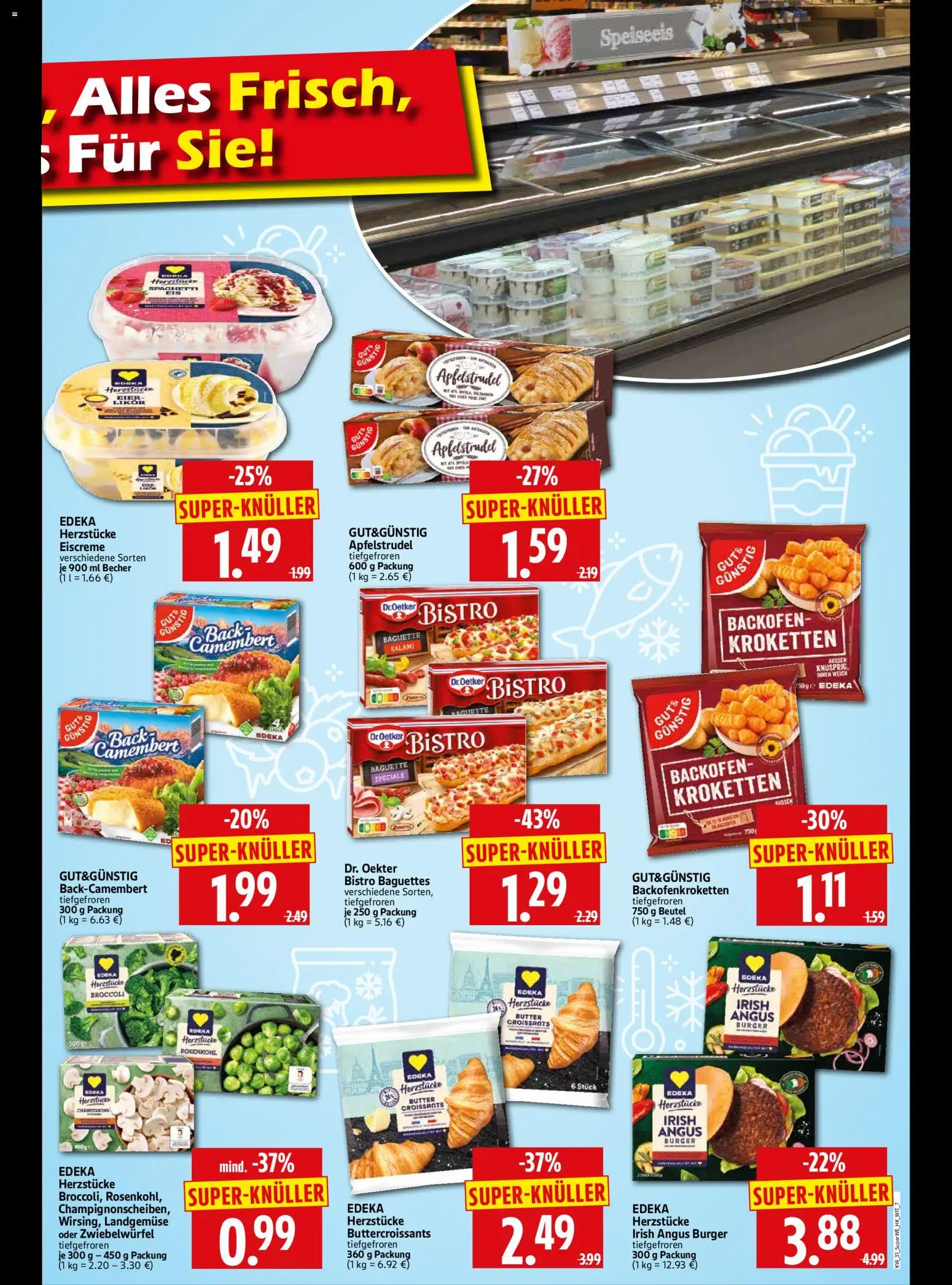 HERKULES Sonderbeilage – gültig ab 30.07.2026 | Seite: 7 | Produkte: Butter, Eiscreme, Champignons, Salami