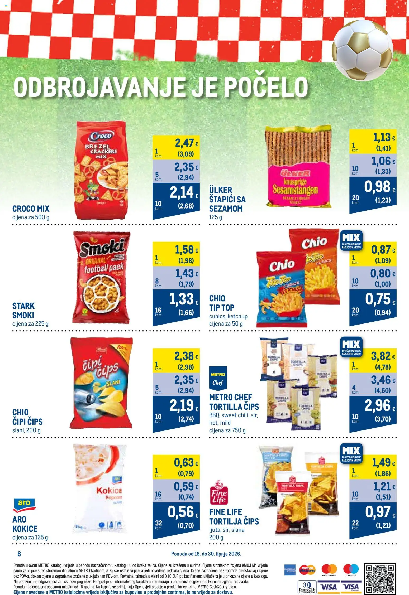 Metro katalog | vrijedi od 01.07.2026 | Stranica: 8 | Proizvodi: Čips, Kokice, Štapići