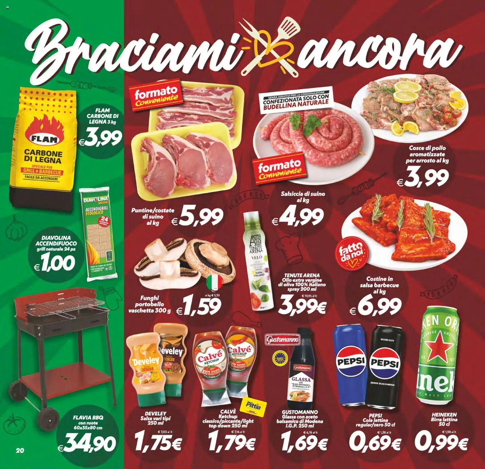 Volantino SuperConveniente del 11/08/2026 | Pagina: 20 | Prodotti: Zucchero, Barbecue, Salsiccia, Cosce di pollo