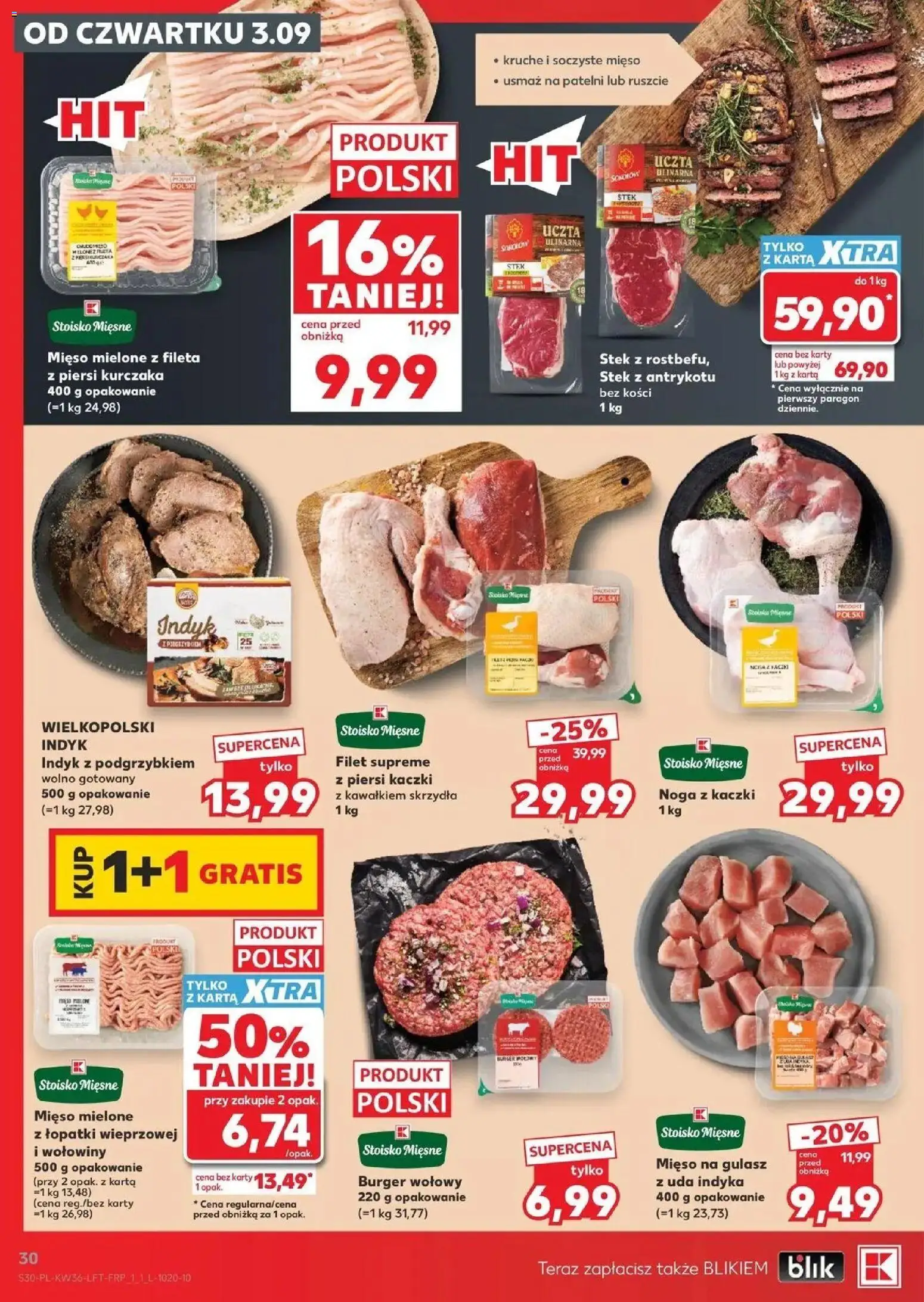 Kaufland gazetka od 03.09.2026 - od jutra PDF | Strona: 30 | Produkty: Stek, Mięso mielone, Noga z kaczki, Gulasz