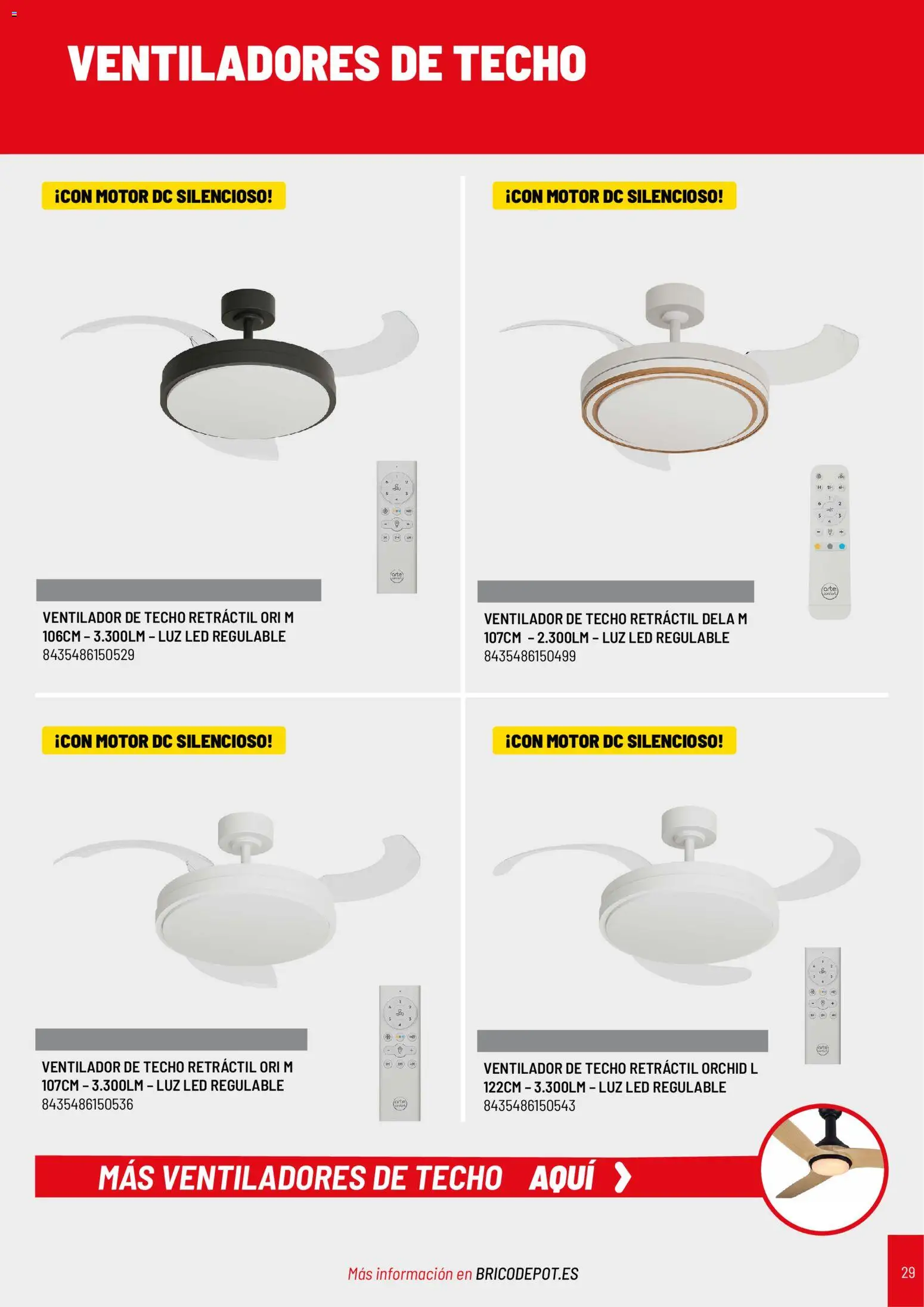 Brico Depôt Catálogo Climatización 2026 │ válido desde el 04/05/2026 | Página: 29 | Productos: Luz LED, Ventilador