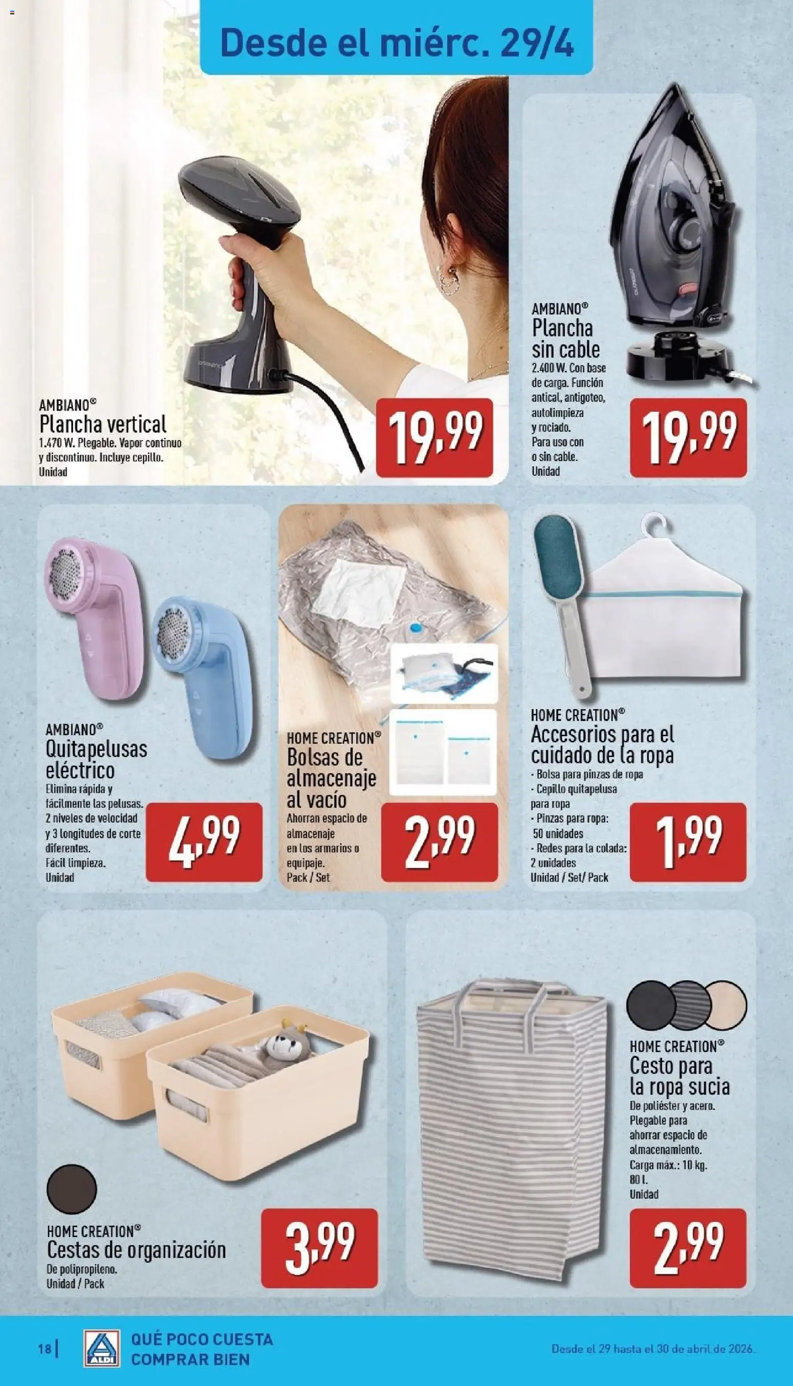 Aldi folleto Península │ válido desde el 27.04.2026 | Página: 18 | Productos: Cepillo, Bolsa, Plancha, Almacenaje