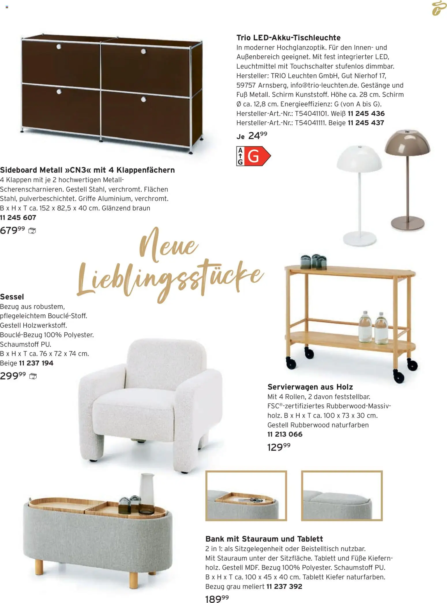 Angebote Tchibo – gültig ab 08.10.2026 | Seite: 153 | Produkte: Sideboard, Beistelltisch, Sessel, Servierwagen