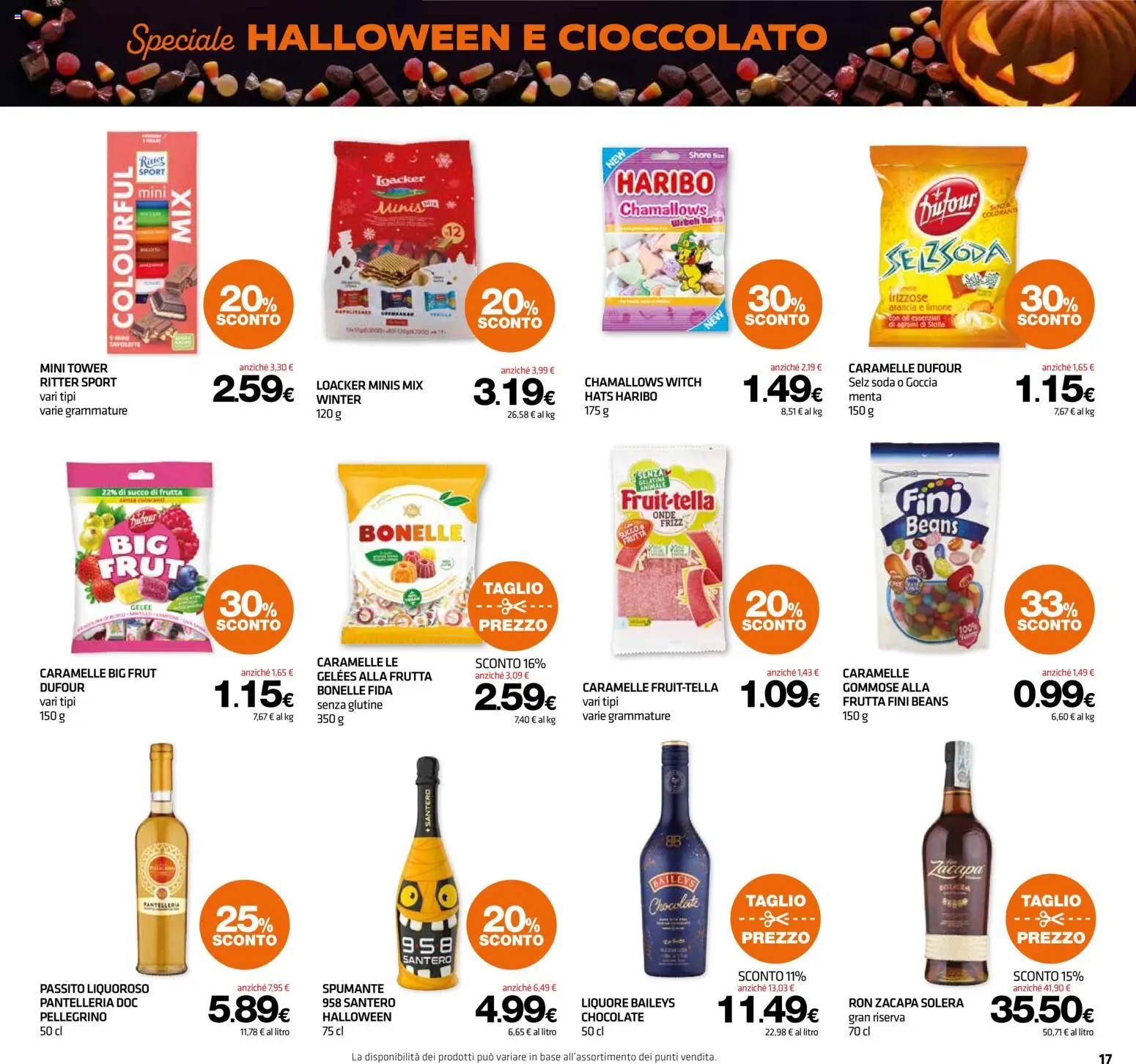 Volantino Superconti del 22/10/2026 | Pagina: 17 | Prodotti: Cioccolato, Baileys, Taglio, Limone