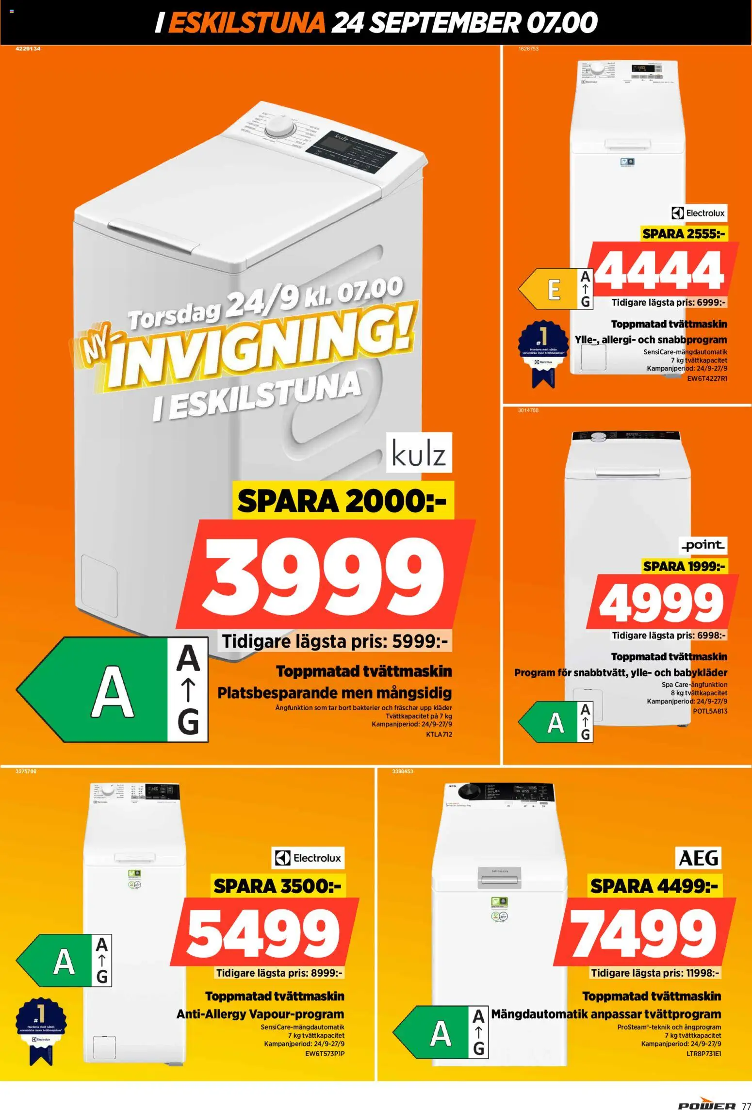 Power reklamblad aktuell från 24/09/2026 | Sida: 77 | Produkter: Kläder, Tvättmaskin