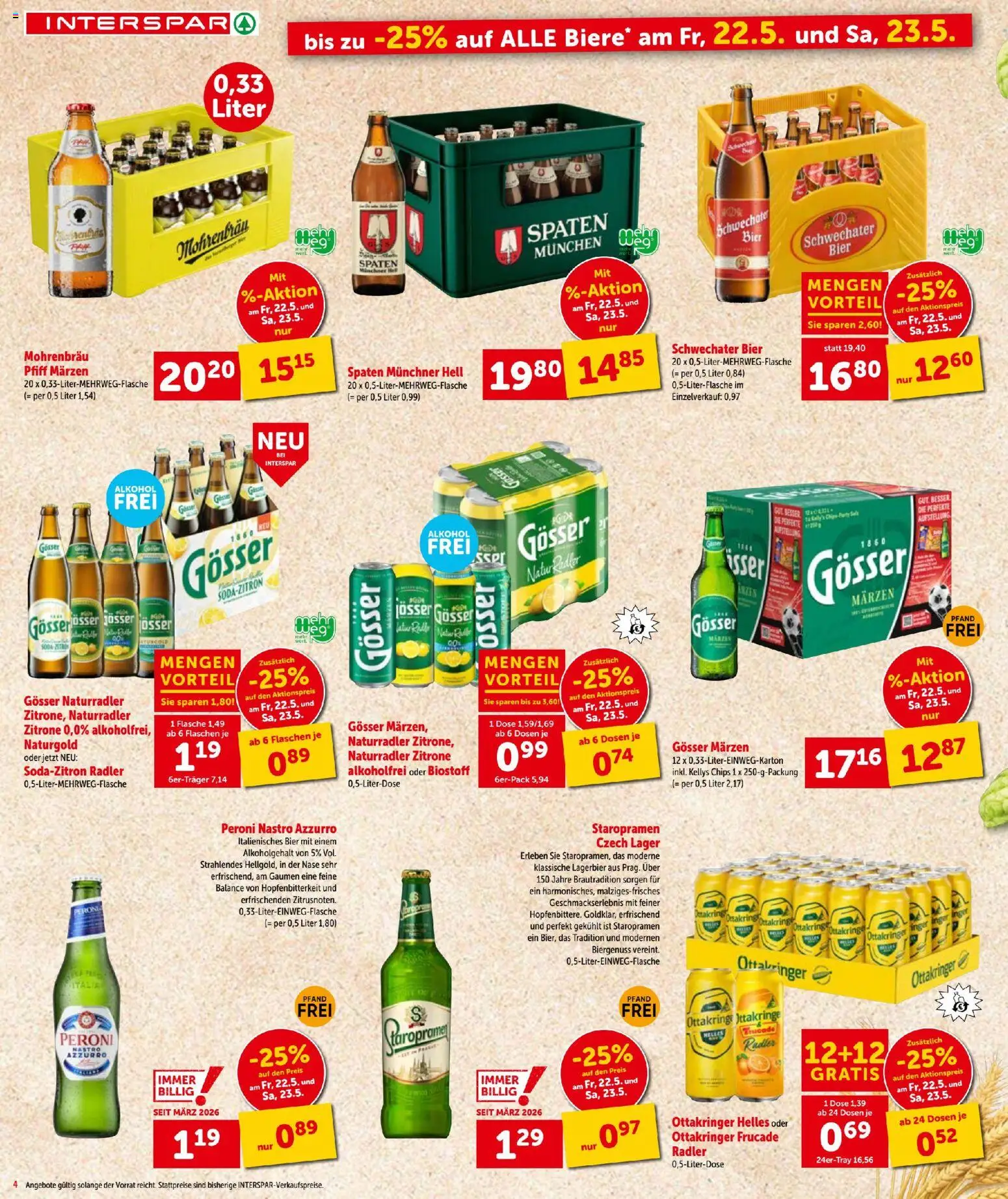 Interspar - Flugblatt gültig ab 21.05.2026 | Seite: 4 | Produkte: Chips, Zitrone, Bier