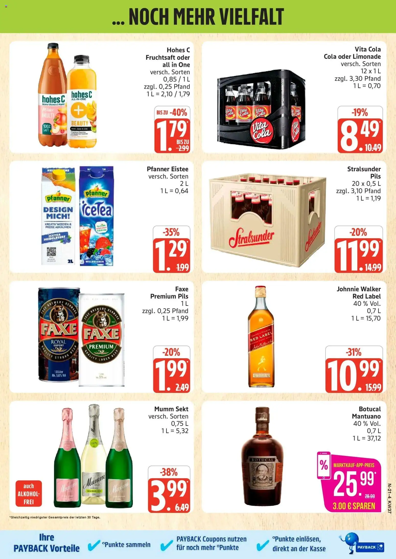 Marktkauf Prospekt Neuenkirchen (ab 07.09.2026) » Angebote online | Seite: 21 | Produkte: Sekt, Pils, Pfanner eistee, Saft