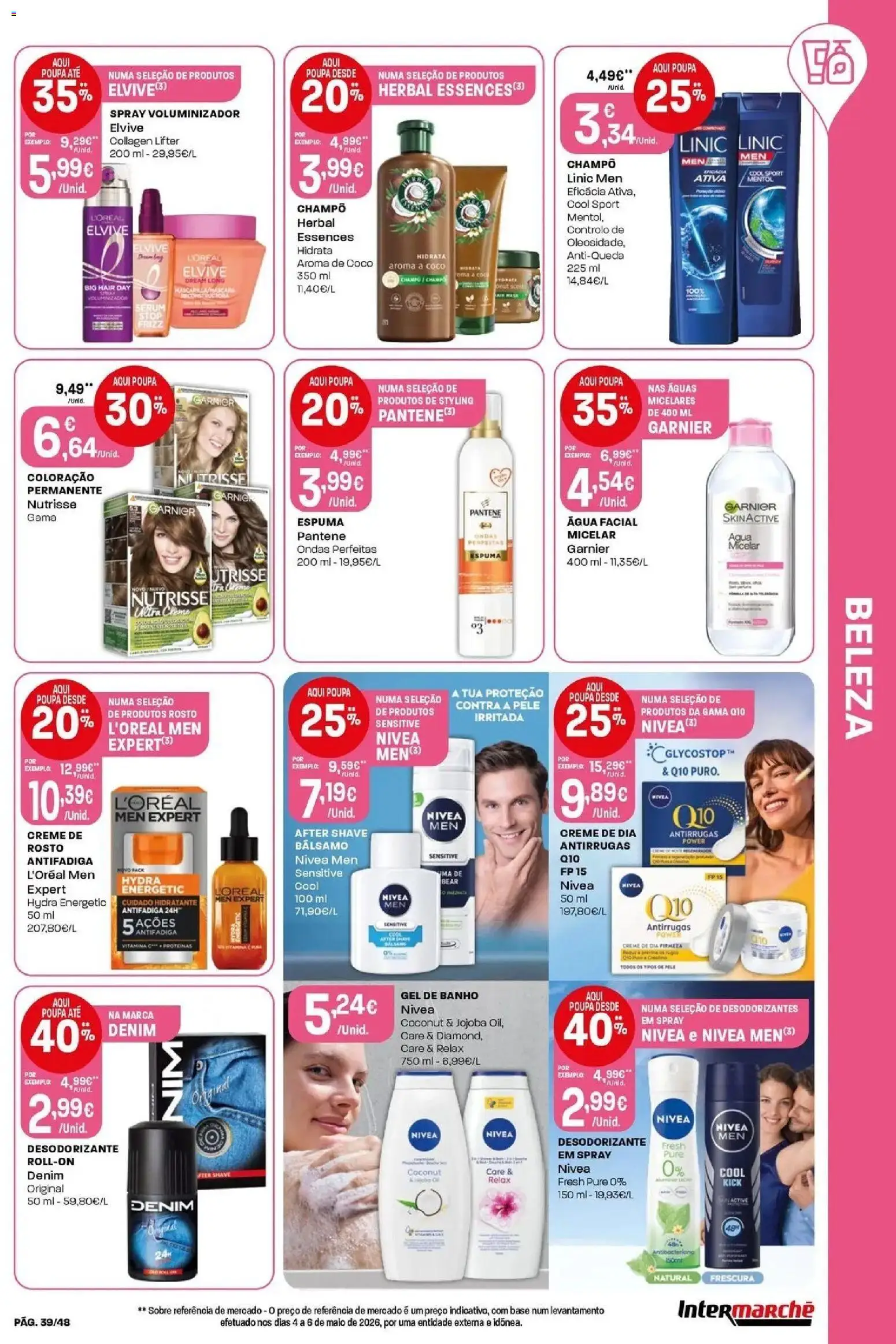 Intermarché - Isto é que são preços BAIXOS! │ válido de 04/06/2026 | Página: 39 | Produtos: Agua, Base, Sérum, Creme