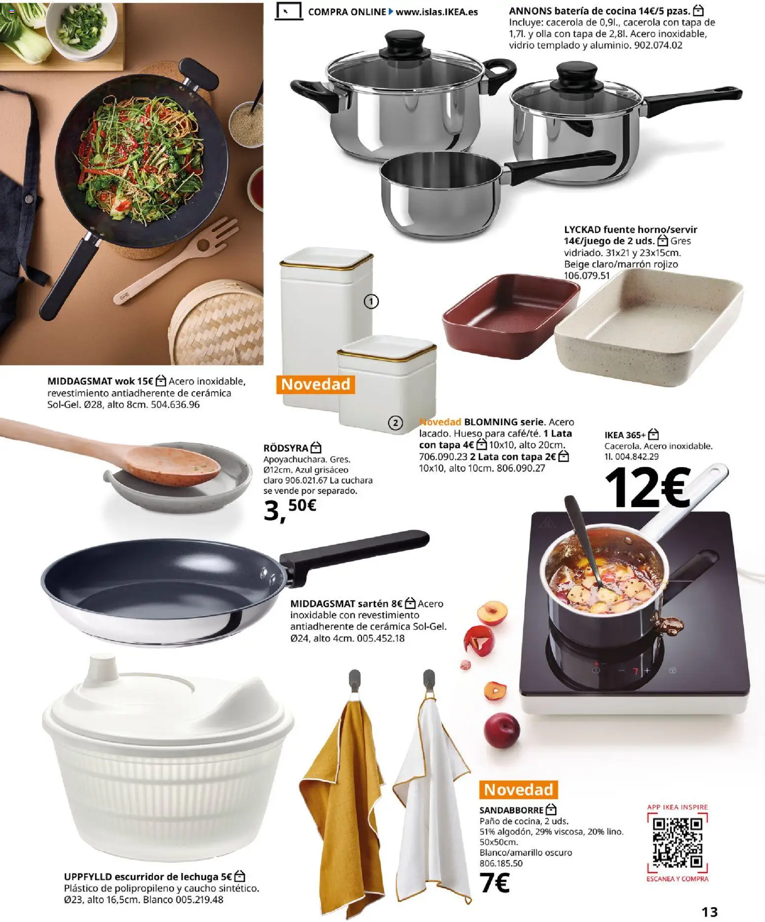 Catálogo IKEA Accesorios y decoración │ válido desde el 01/02/2026 | Página: 13 | Productos: Cocina, Batería